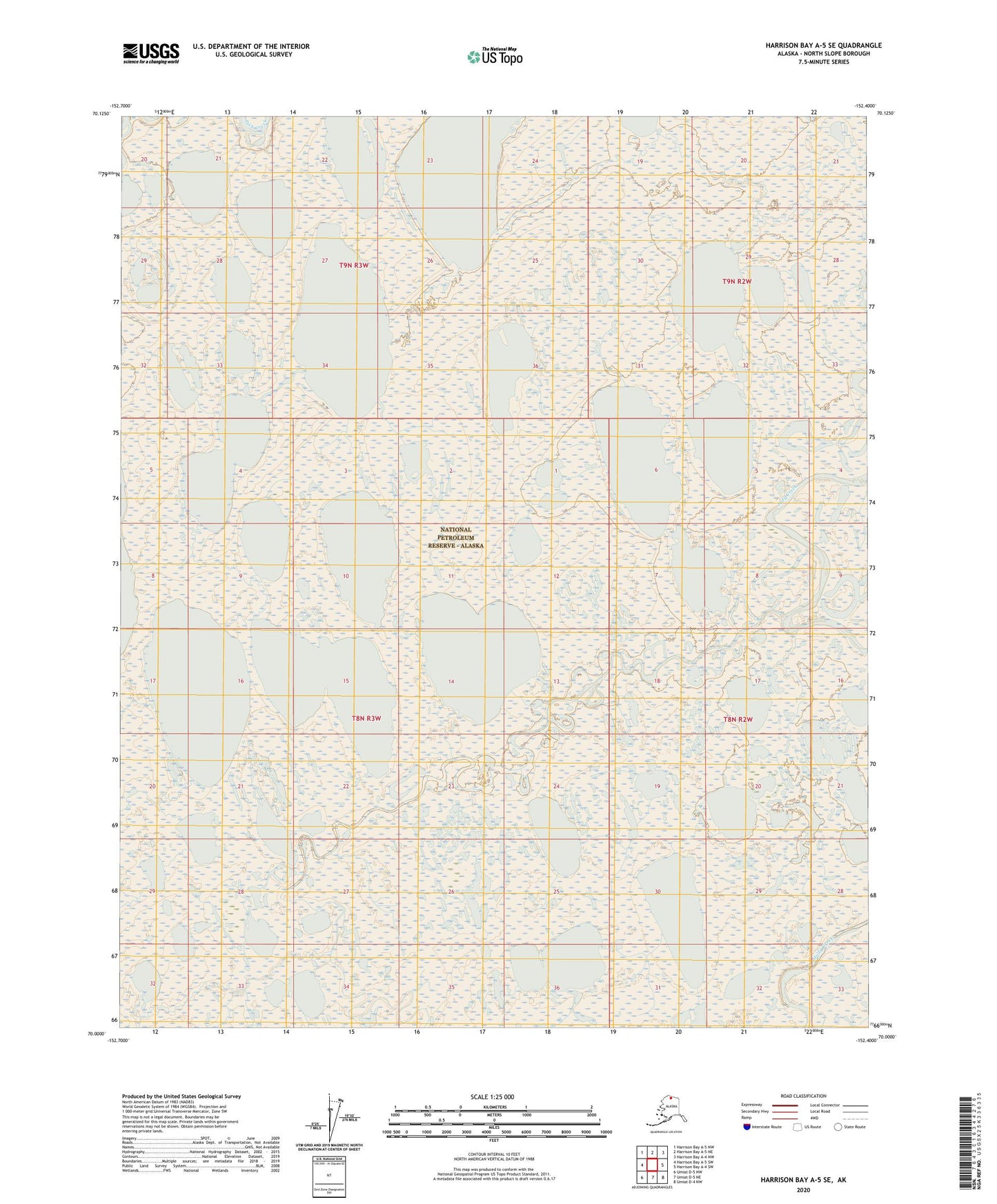 Harrison Bay A-5 SE Alaska US Topo Map Image