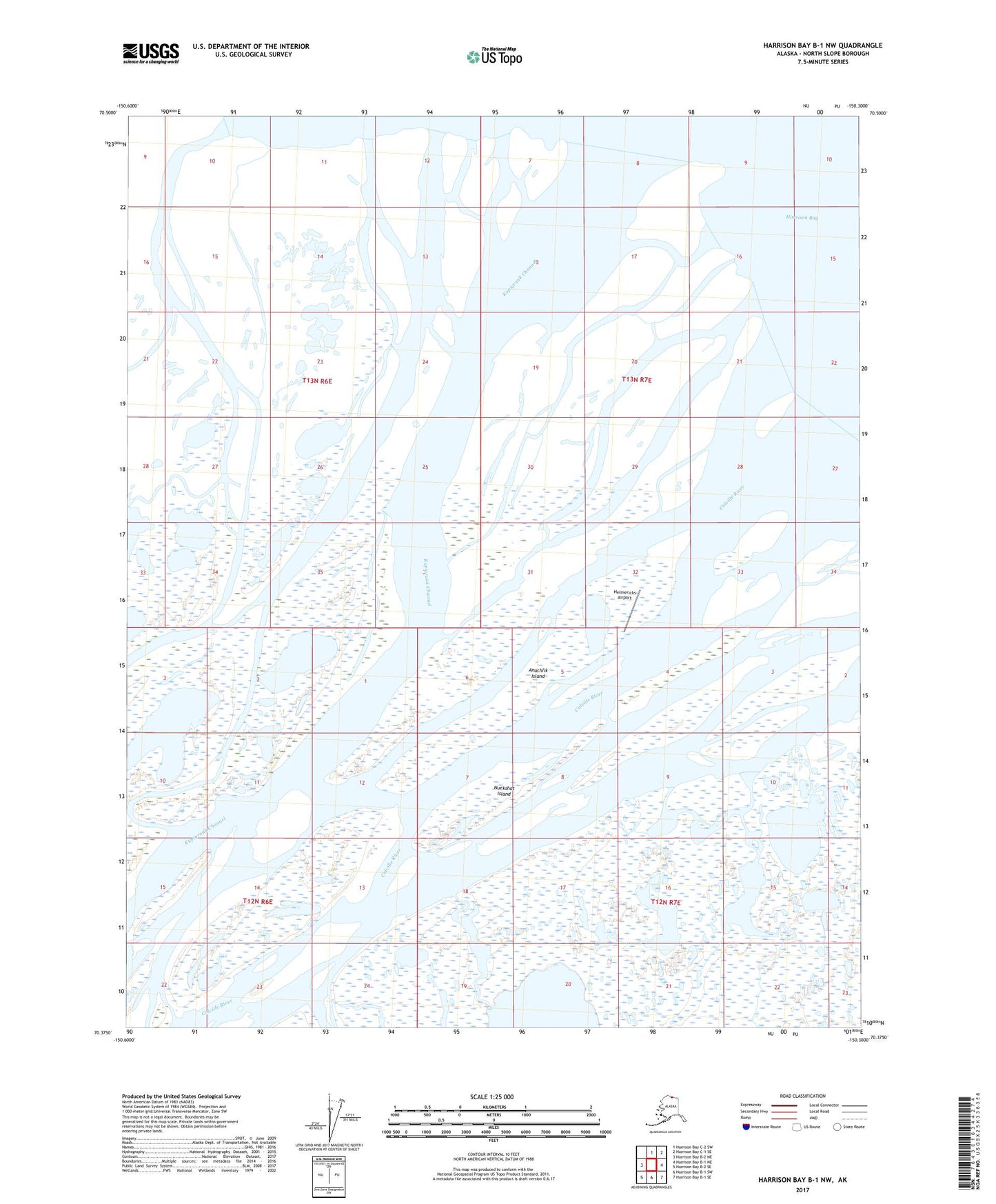 Harrison Bay B-1 NW Alaska US Topo Map Image