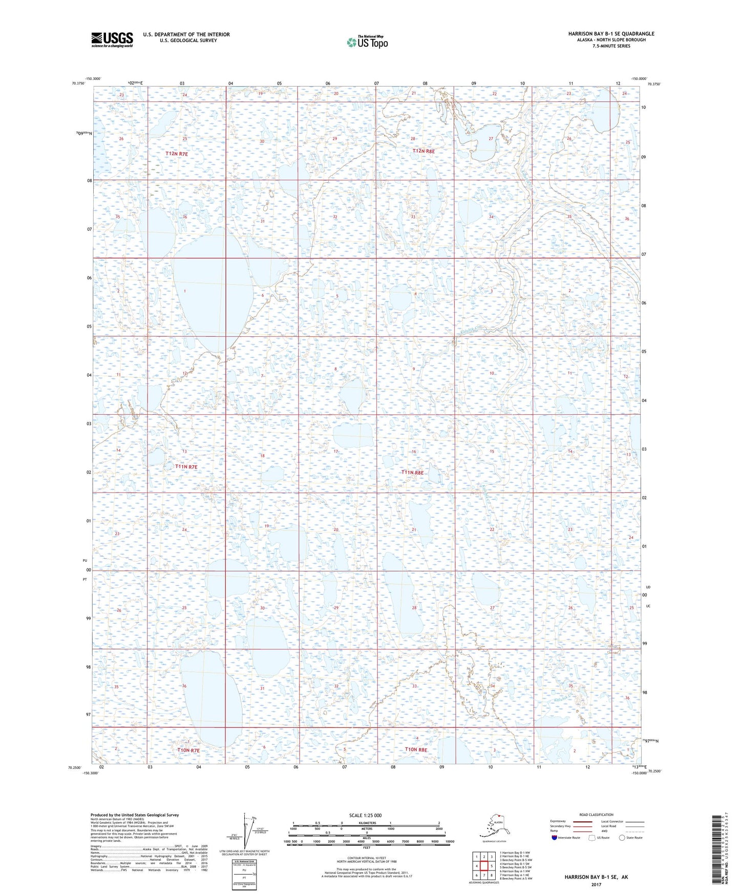 Harrison Bay B-1 SE Alaska US Topo Map Image