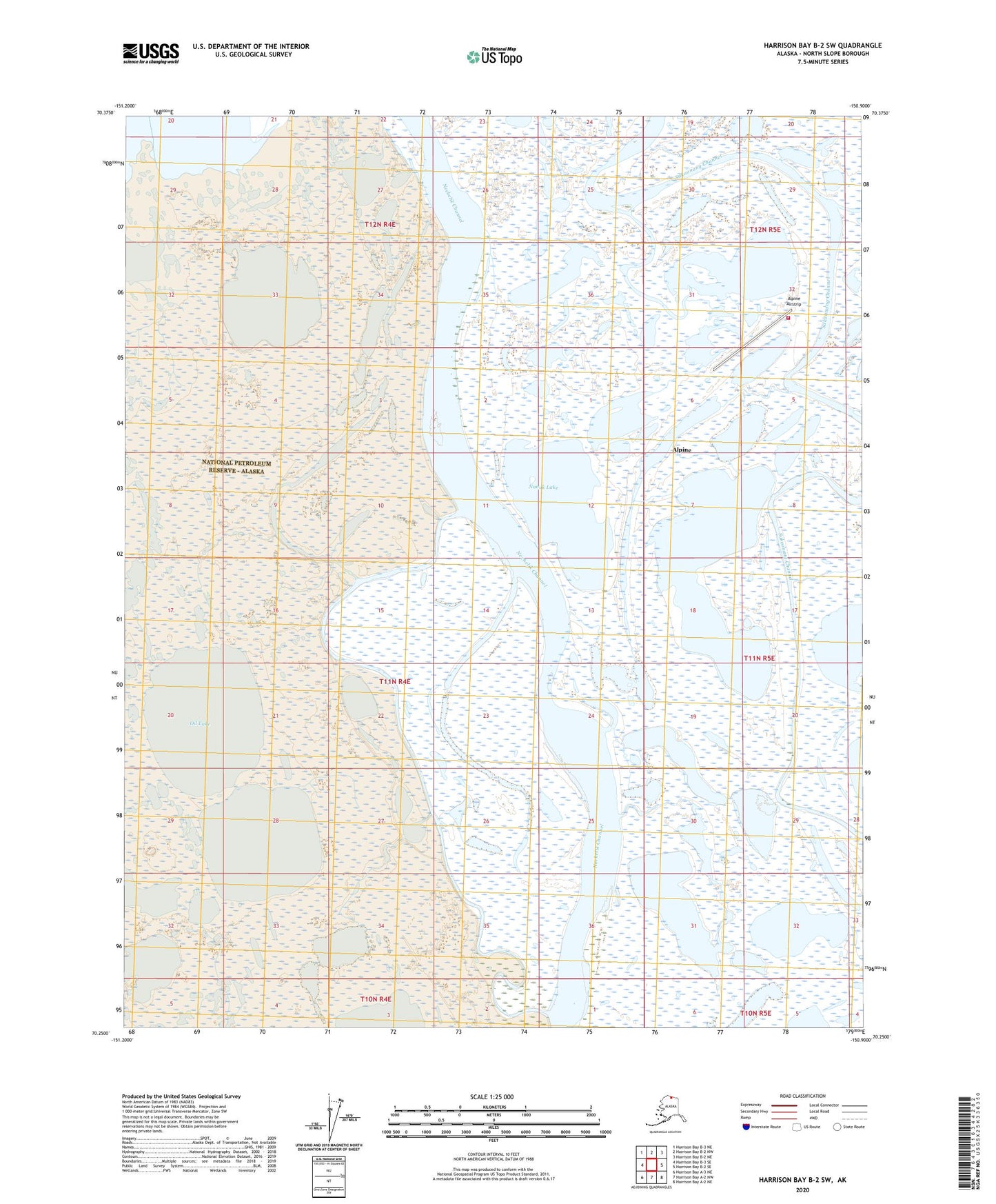 Harrison Bay B-2 SW Alaska US Topo Map Image