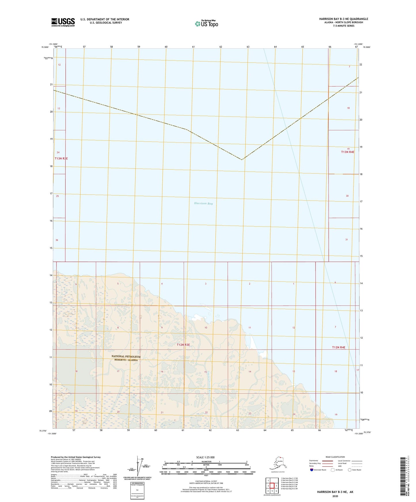 Harrison Bay B-3 NE Alaska US Topo Map Image