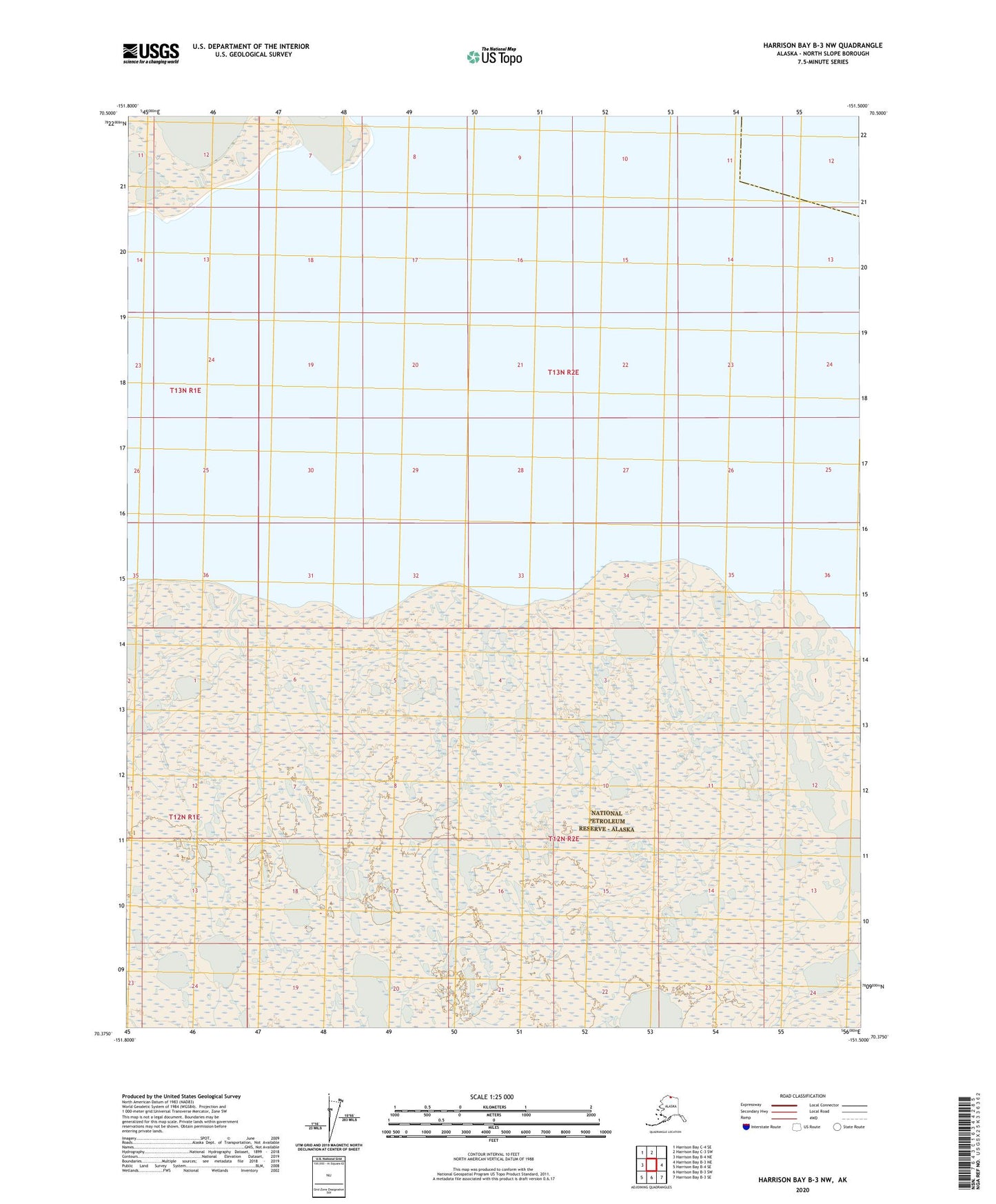 Harrison Bay B-3 NW Alaska US Topo Map Image