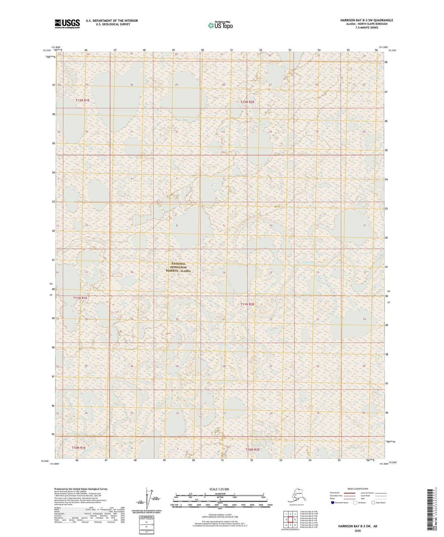 Harrison Bay B-3 SW Alaska US Topo Map Image