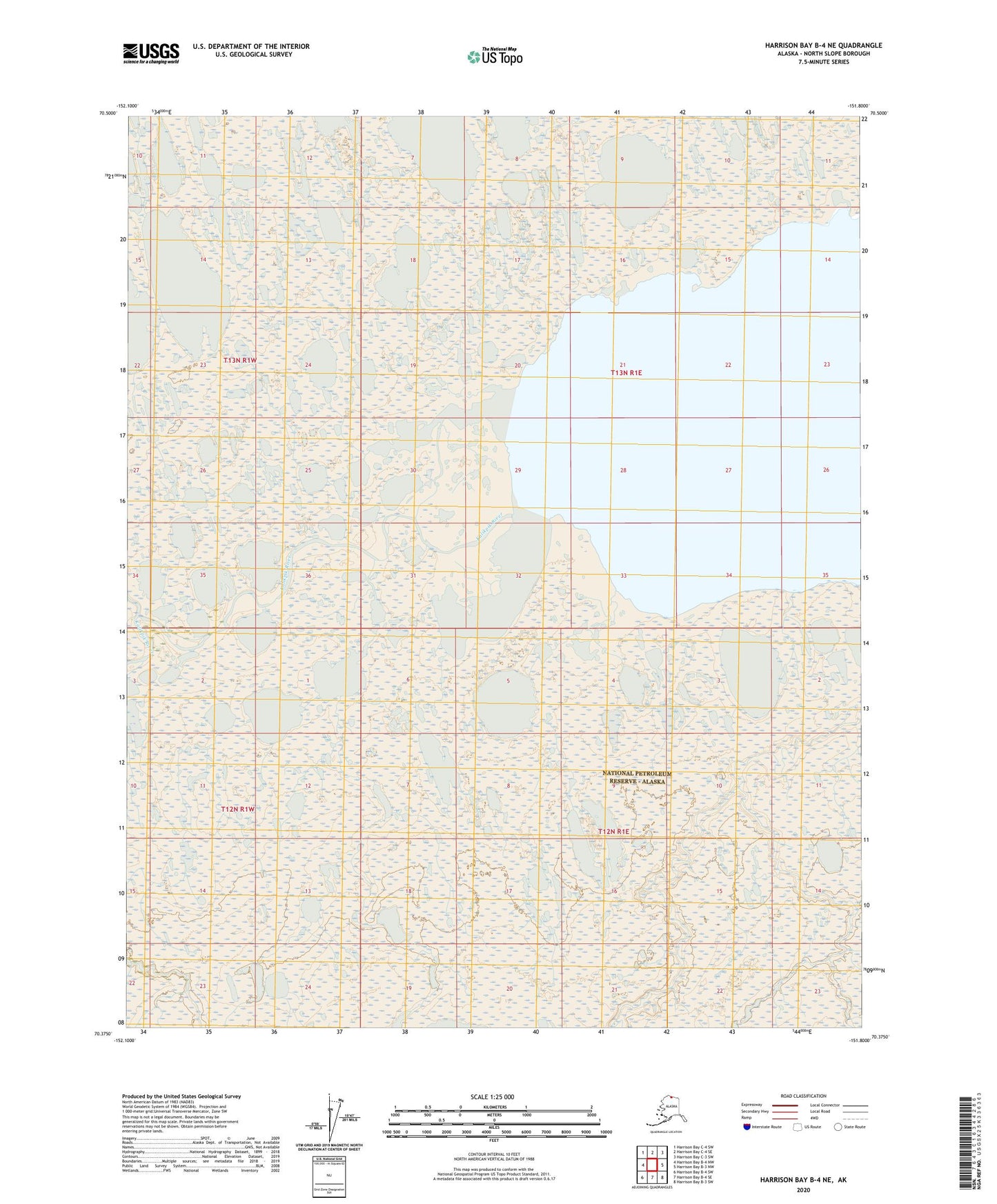 Harrison Bay B-4 NE Alaska US Topo Map Image