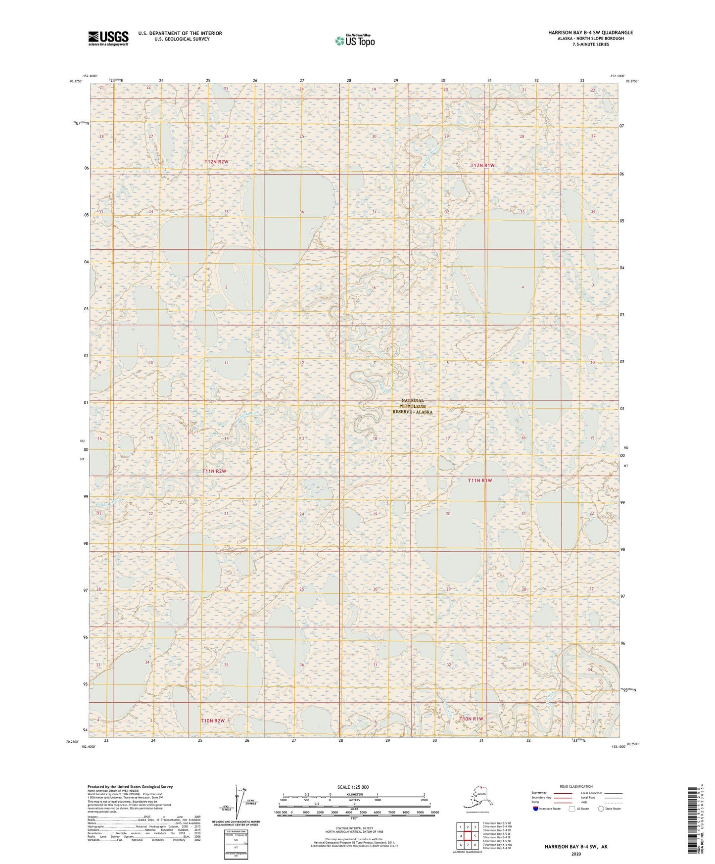 Harrison Bay B-4 SW Alaska US Topo Map Image