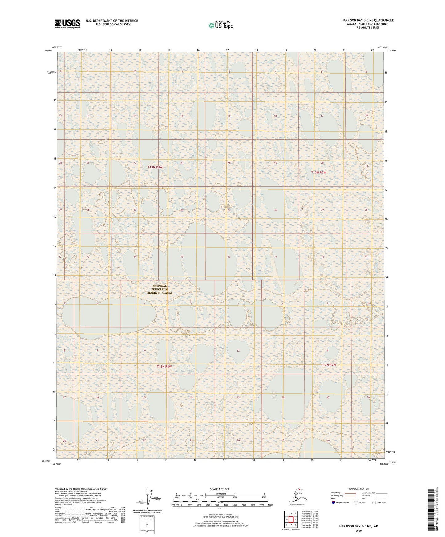 Harrison Bay B-5 NE Alaska US Topo Map Image