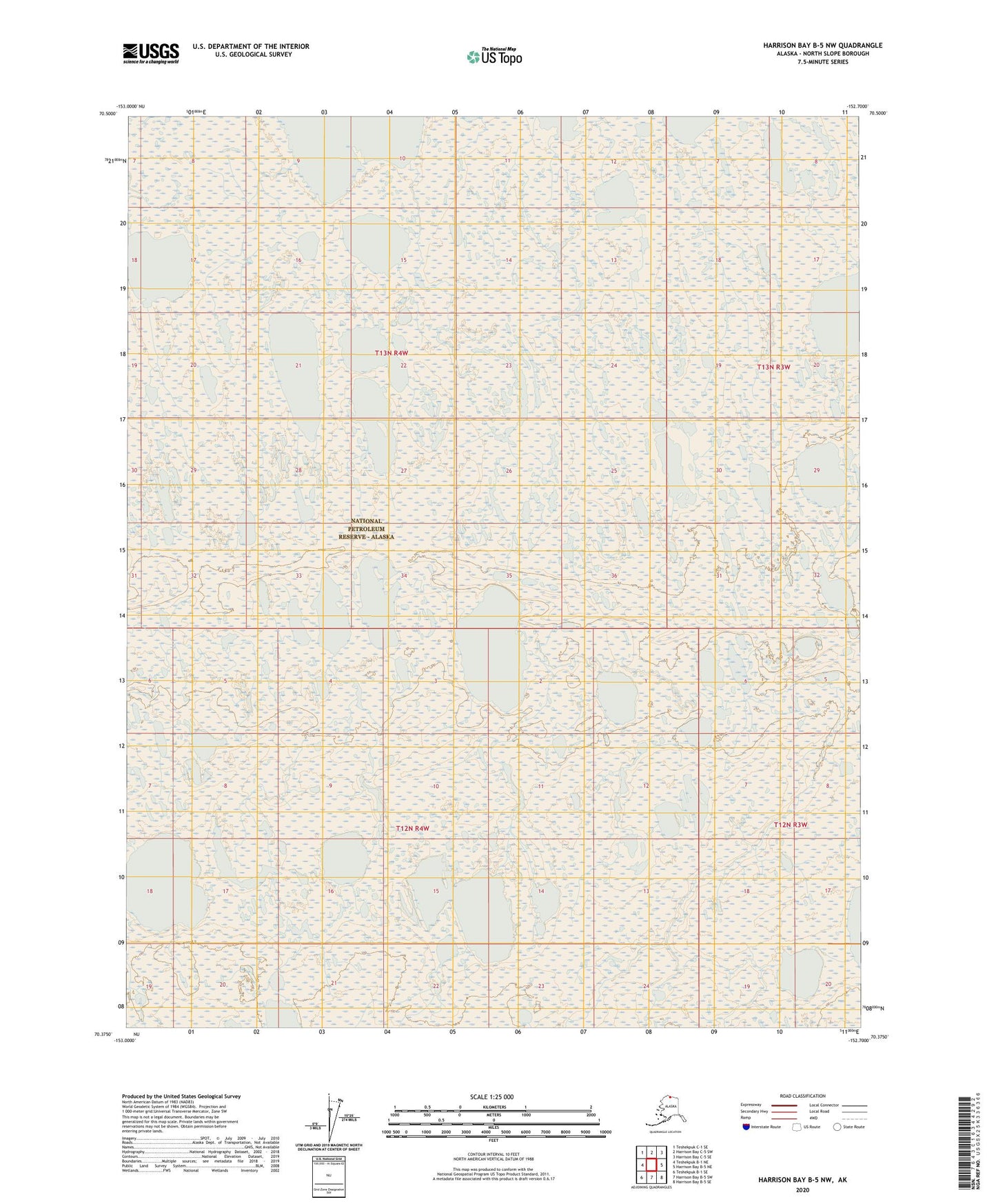 Harrison Bay B-5 NW Alaska US Topo Map Image