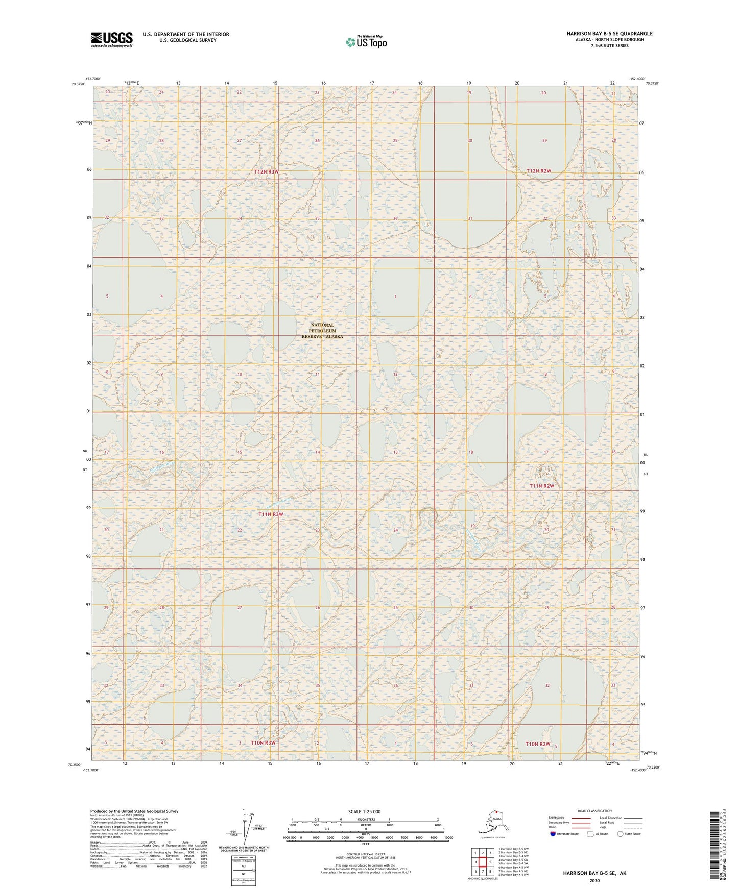 Harrison Bay B-5 SE Alaska US Topo Map Image