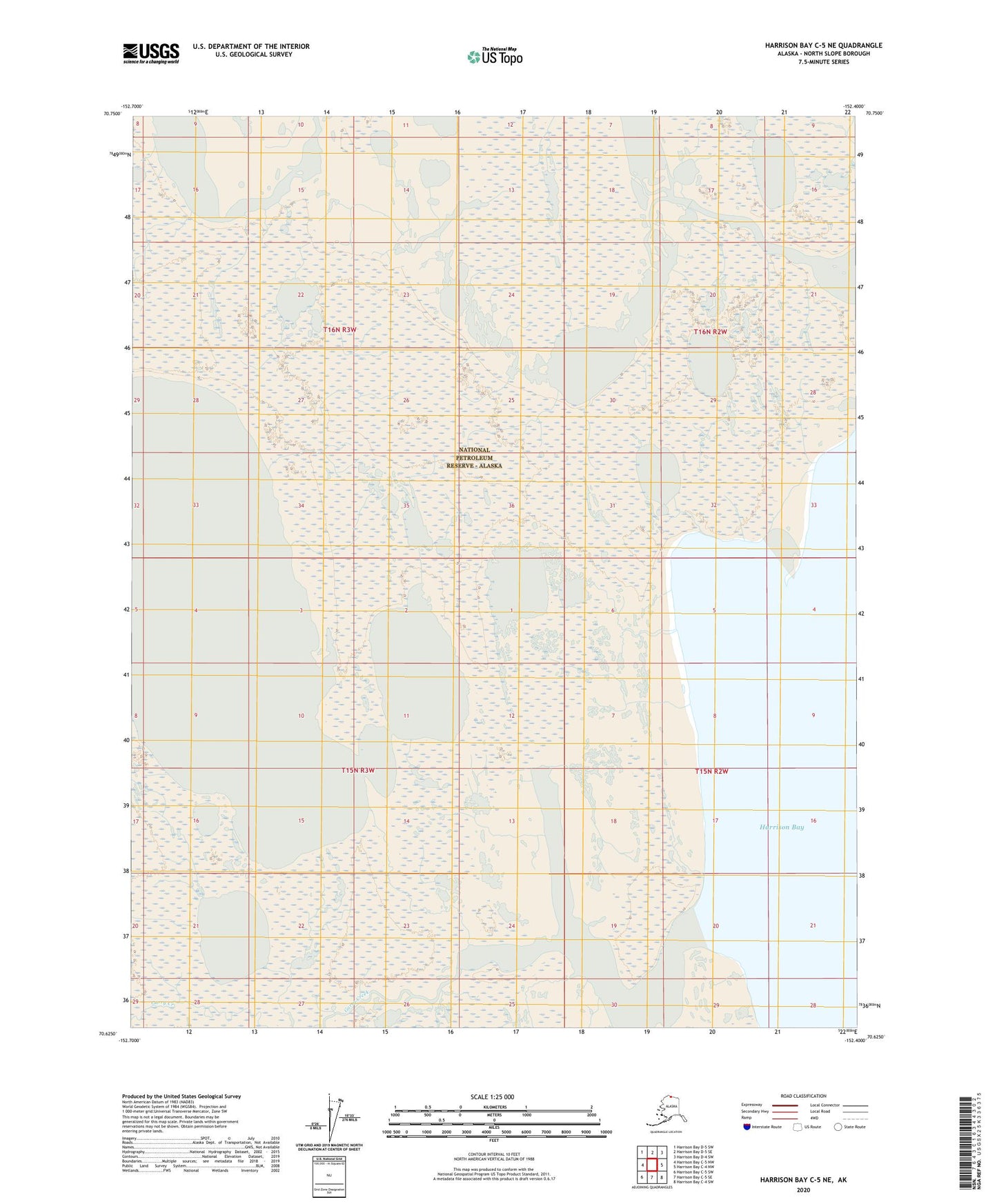 Harrison Bay C-5 NE Alaska US Topo Map Image