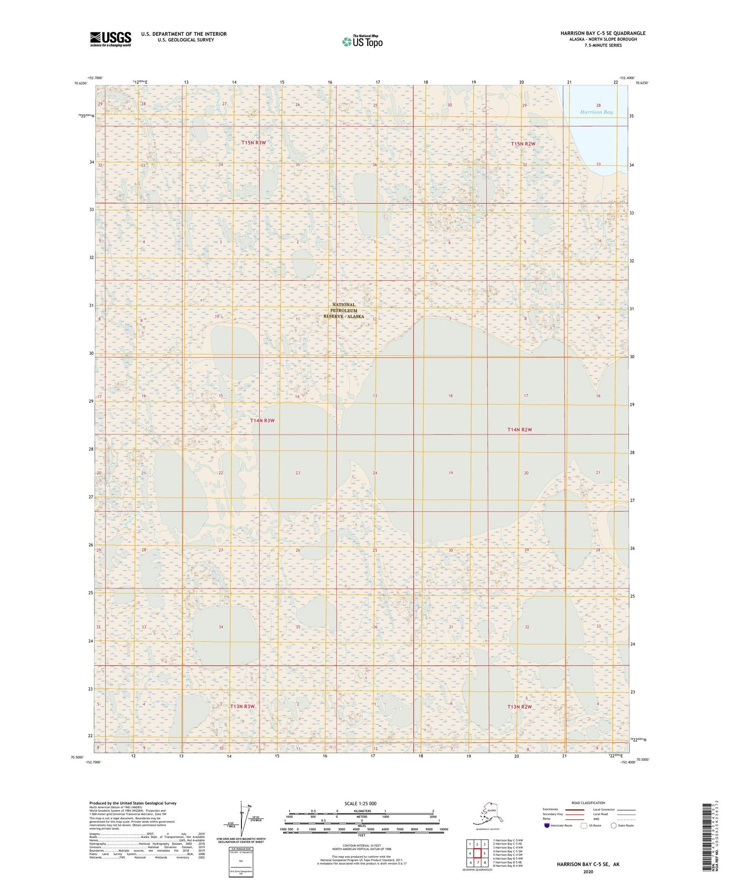 Harrison Bay C-5 SE Alaska US Topo Map Image