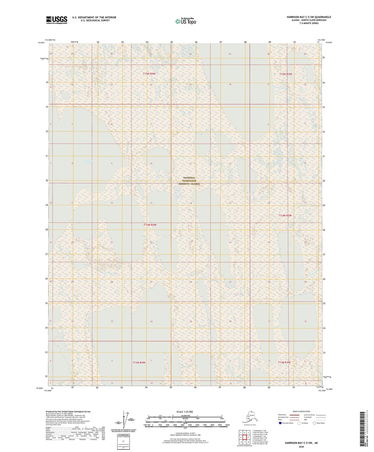 Harrison Bay C-5 SW Alaska US Topo Map Image