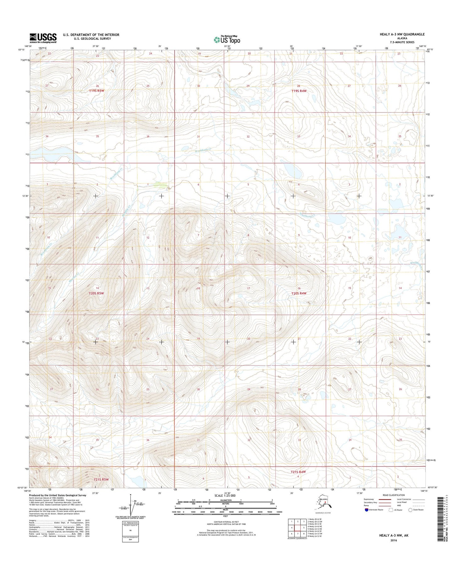 Healy A-3 NW Alaska US Topo Map Image