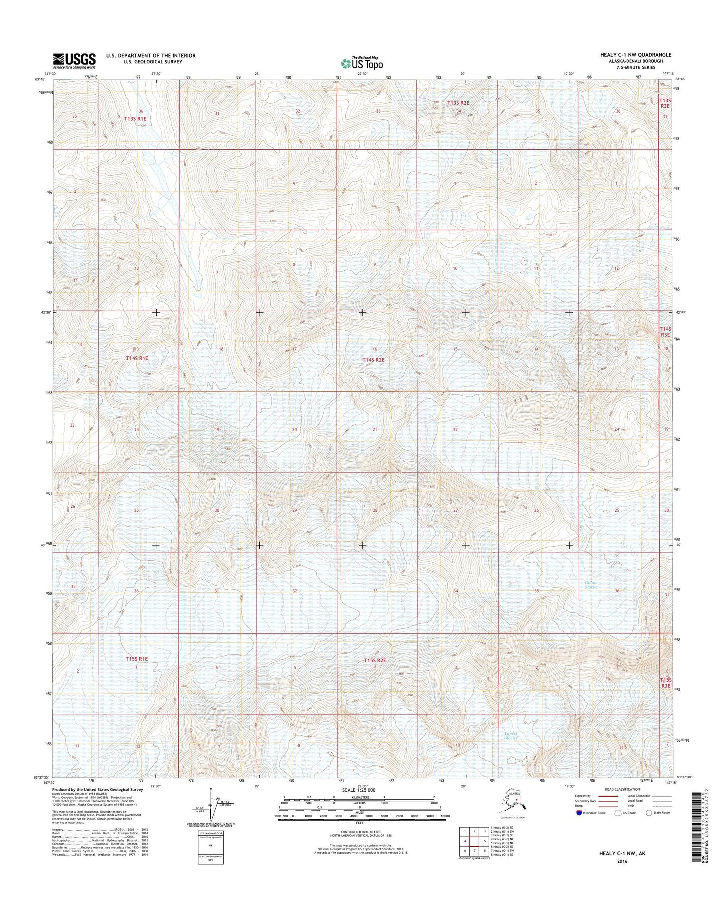 Healy C-1 NW Alaska US Topo Map Image