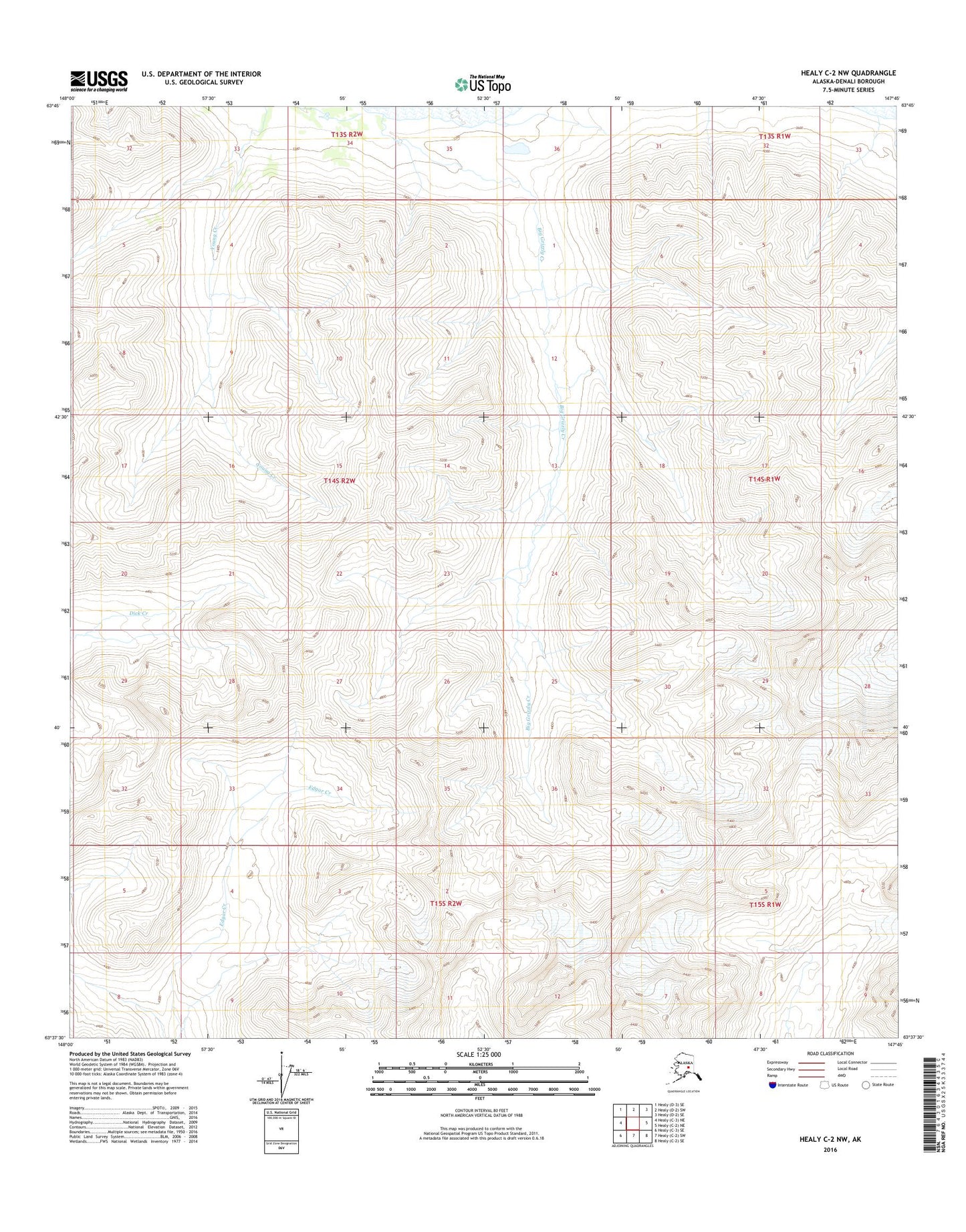Healy C-2 NW Alaska US Topo Map Image
