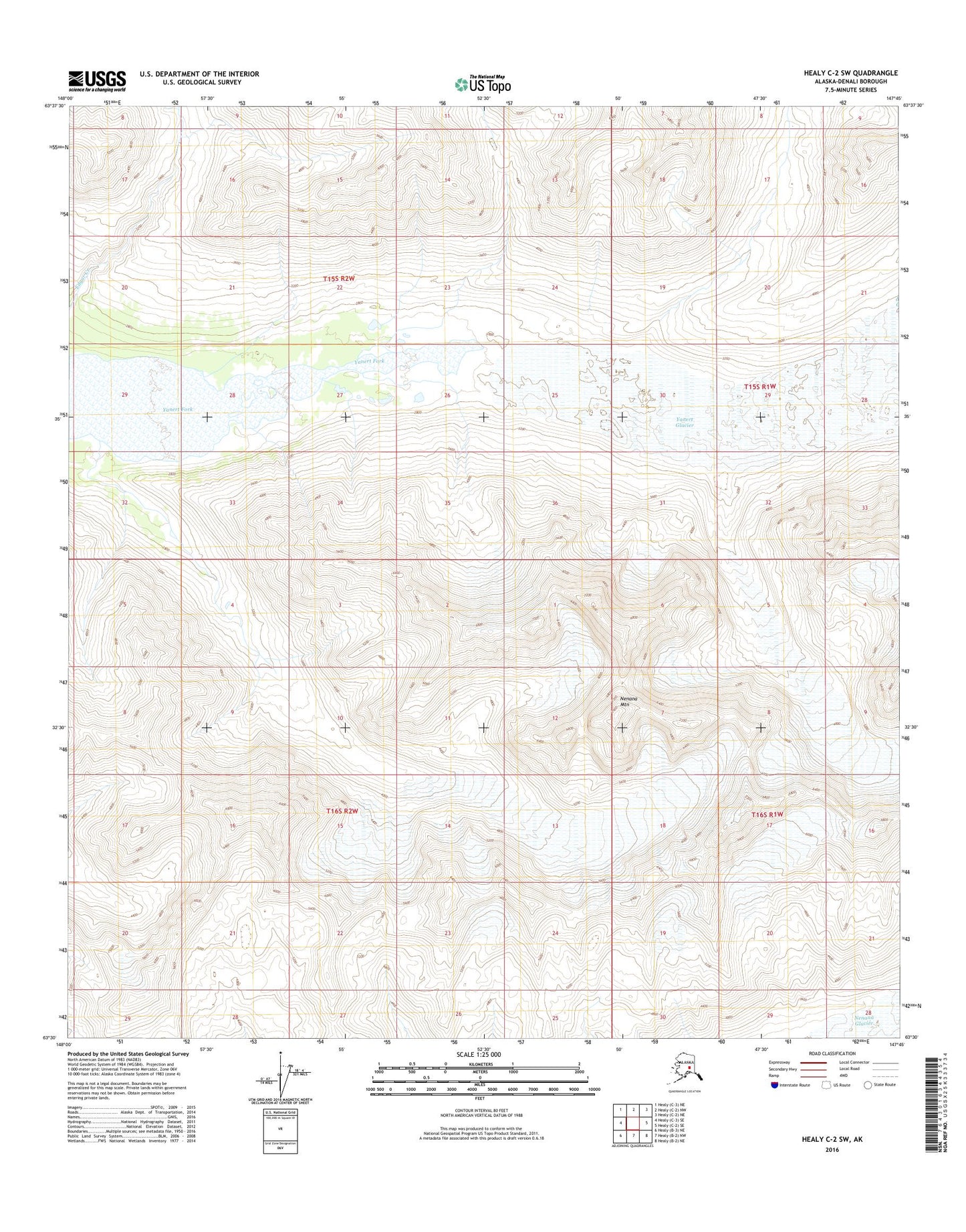 Healy C-2 SW Alaska US Topo Map Image