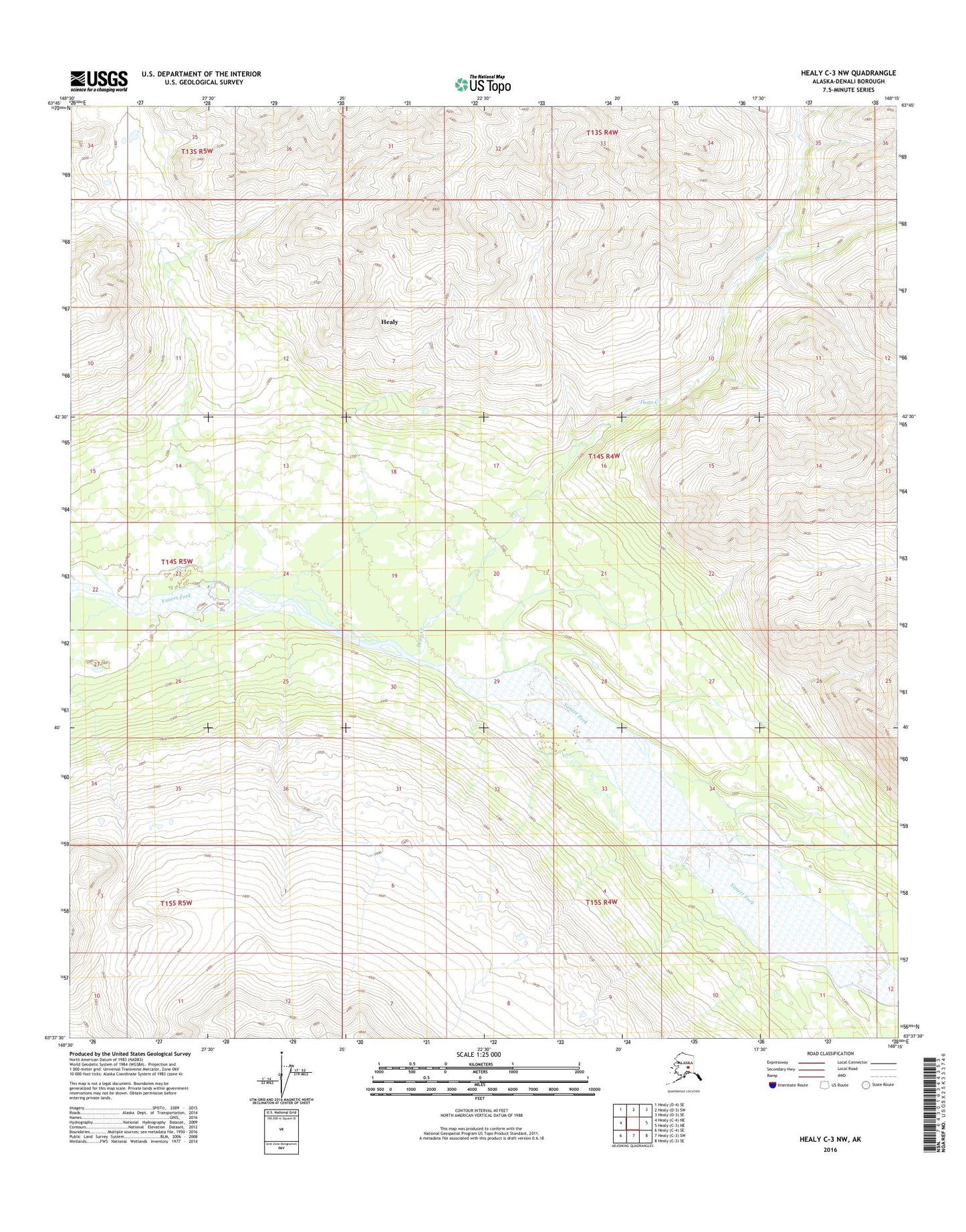 Healy C-3 NW Alaska US Topo Map Image