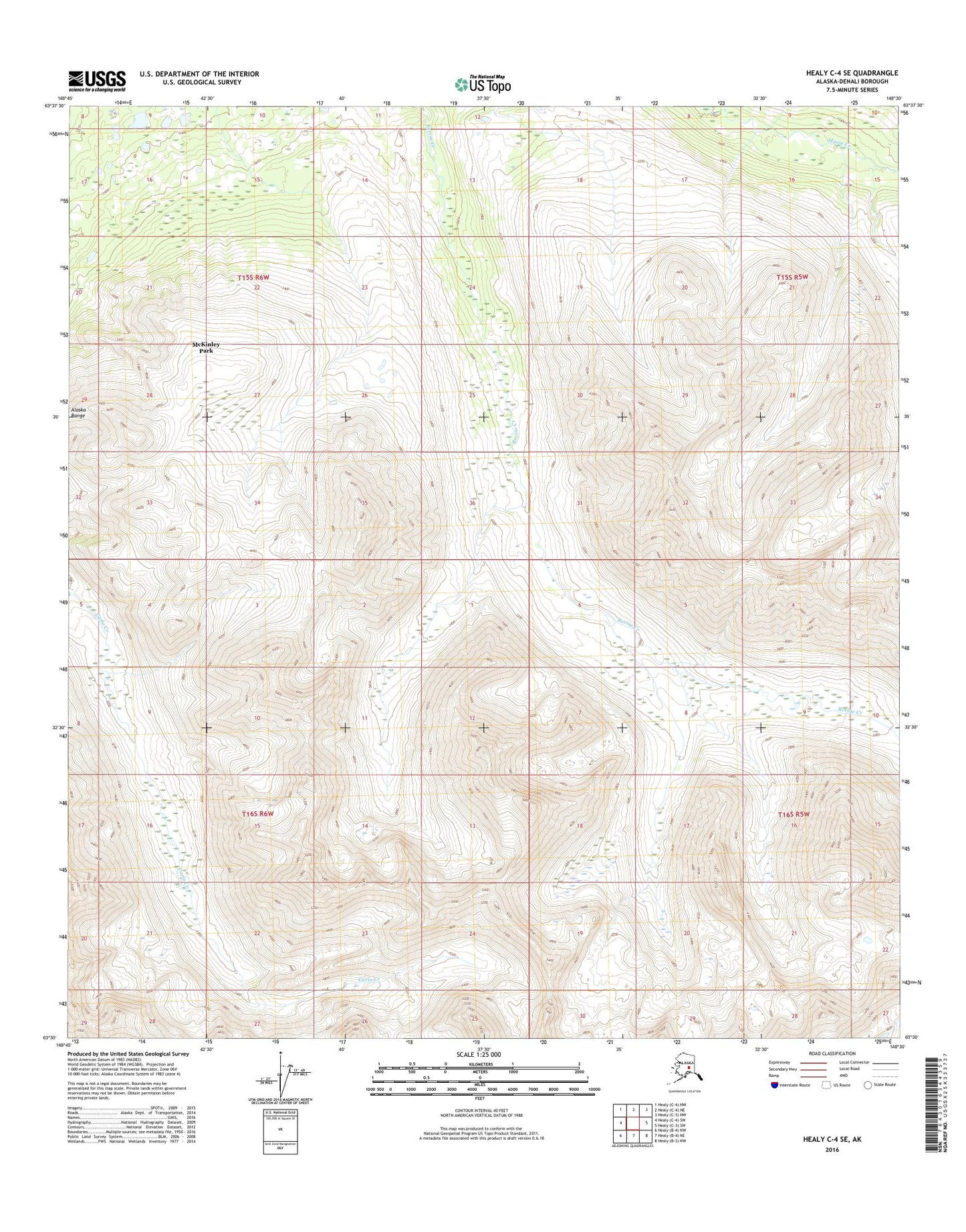 Healy C-4 SE Alaska US Topo Map Image
