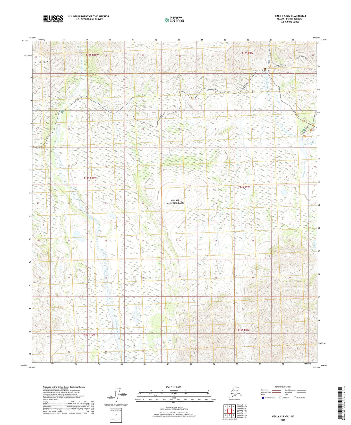 Healy C-5 NW Alaska US Topo Map Image