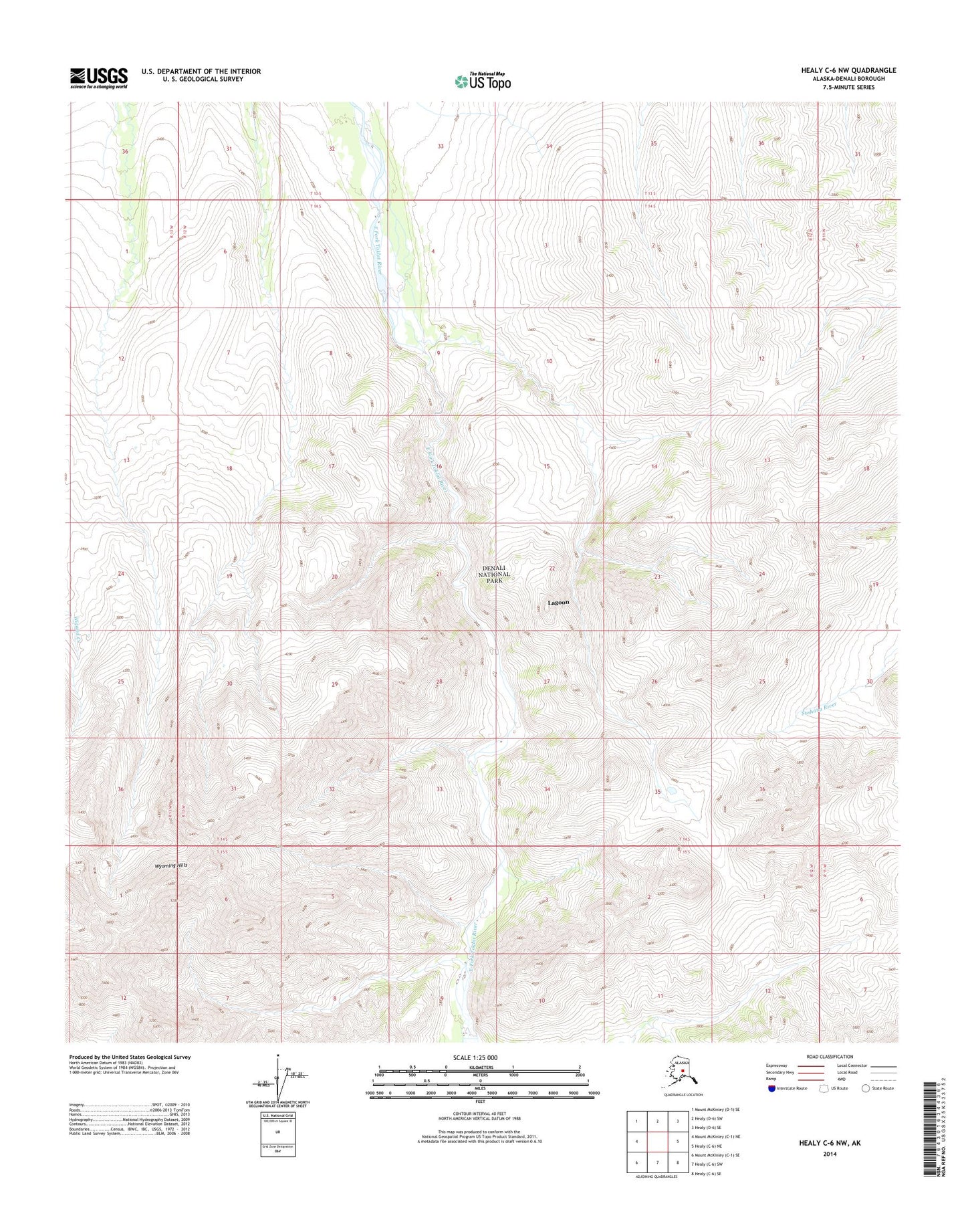 Healy C-6 NW Alaska US Topo Map Image