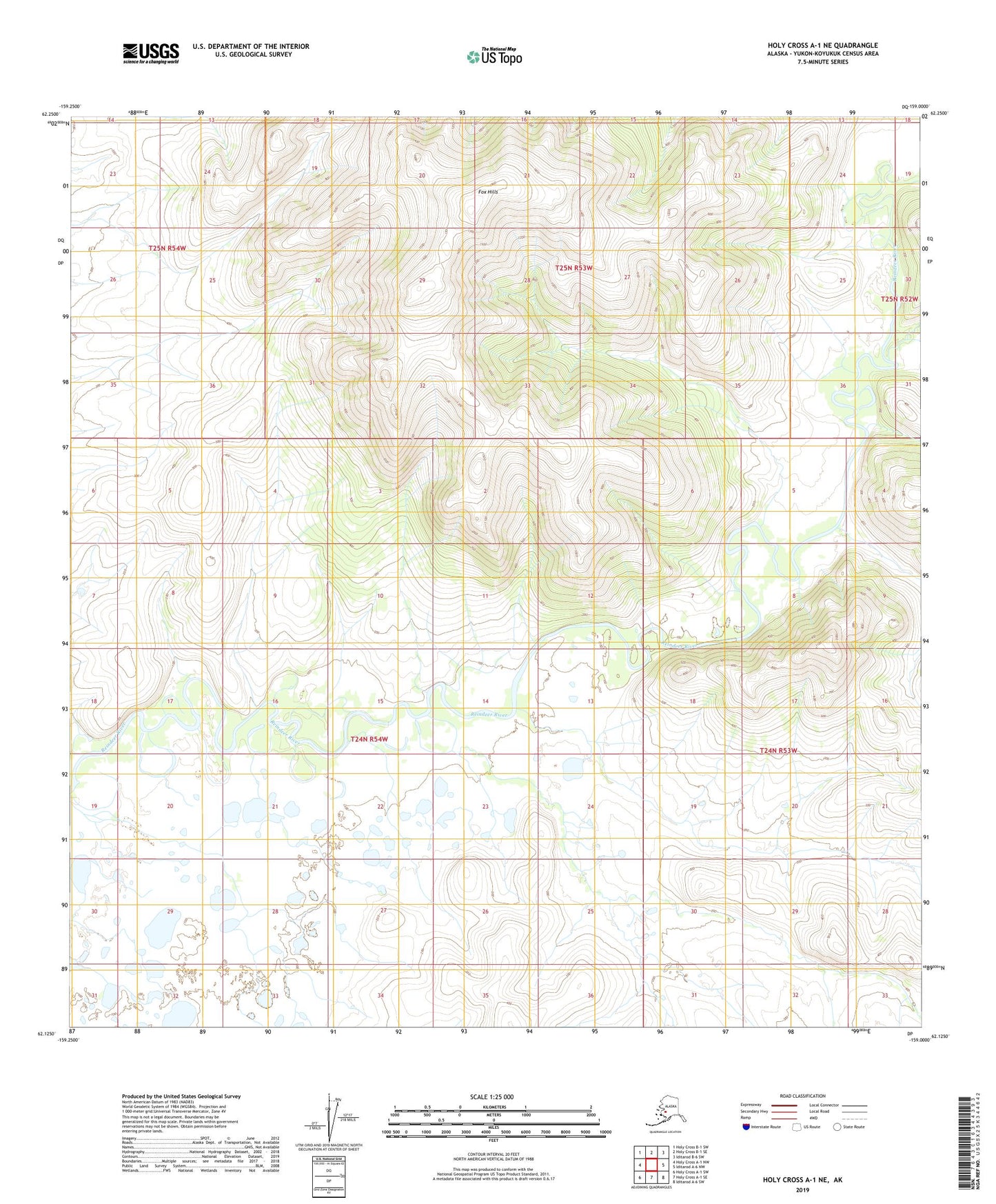 Holy Cross A-1 NE Alaska US Topo Map Image