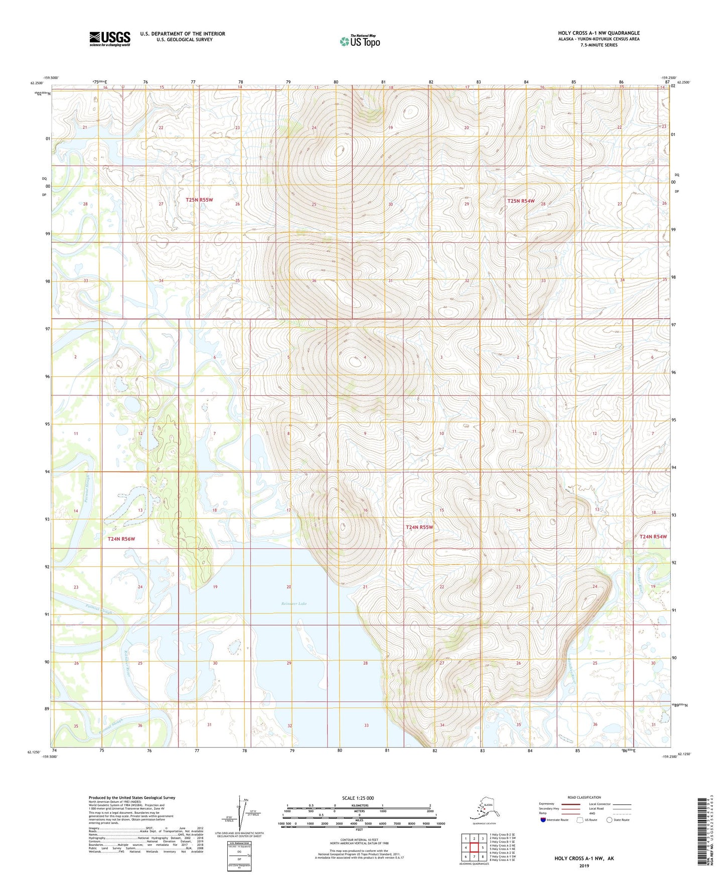 Holy Cross A-1 NW Alaska US Topo Map Image