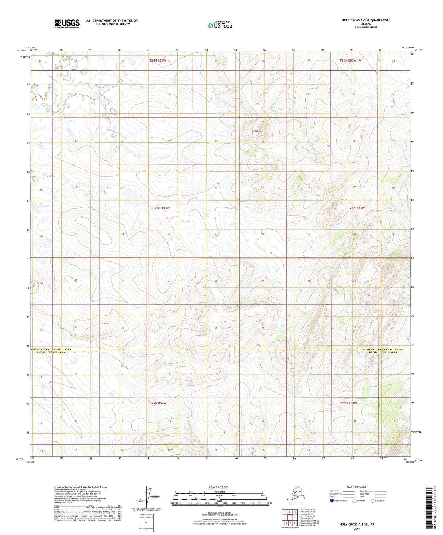Holy Cross A-1 SE Alaska US Topo Map Image