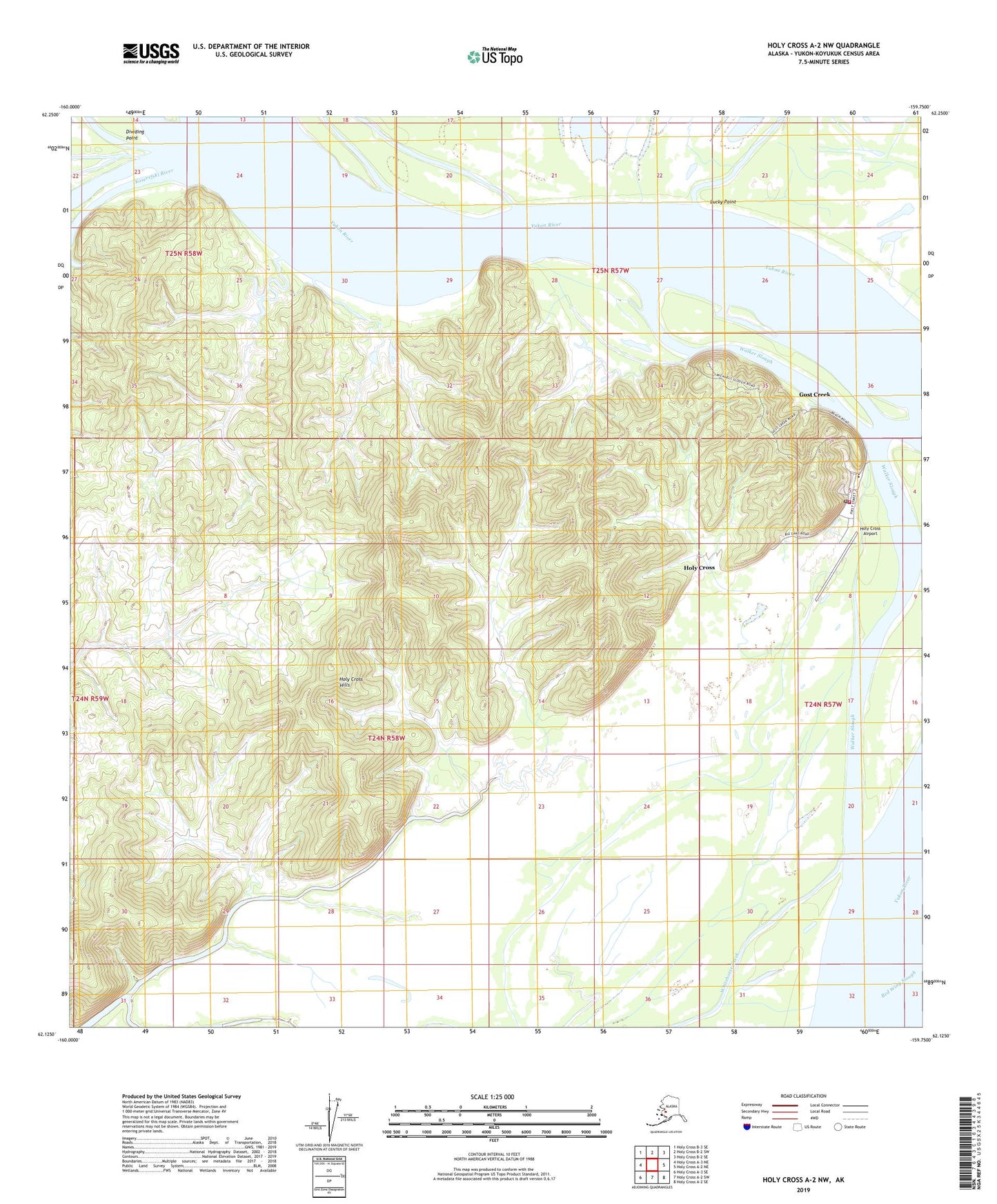 Holy Cross A-2 NW Alaska US Topo Map Image