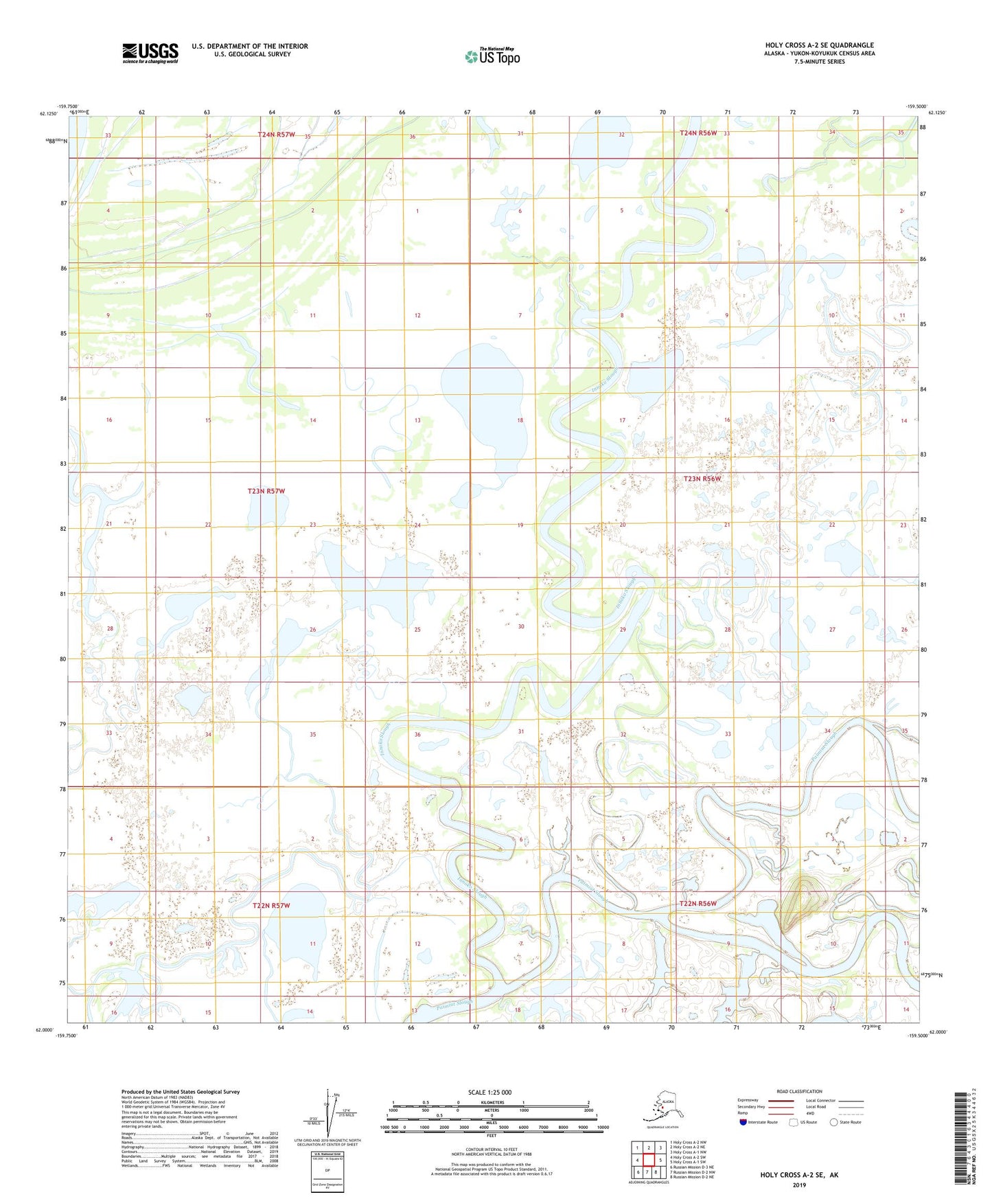 Holy Cross A-2 SE Alaska US Topo Map Image