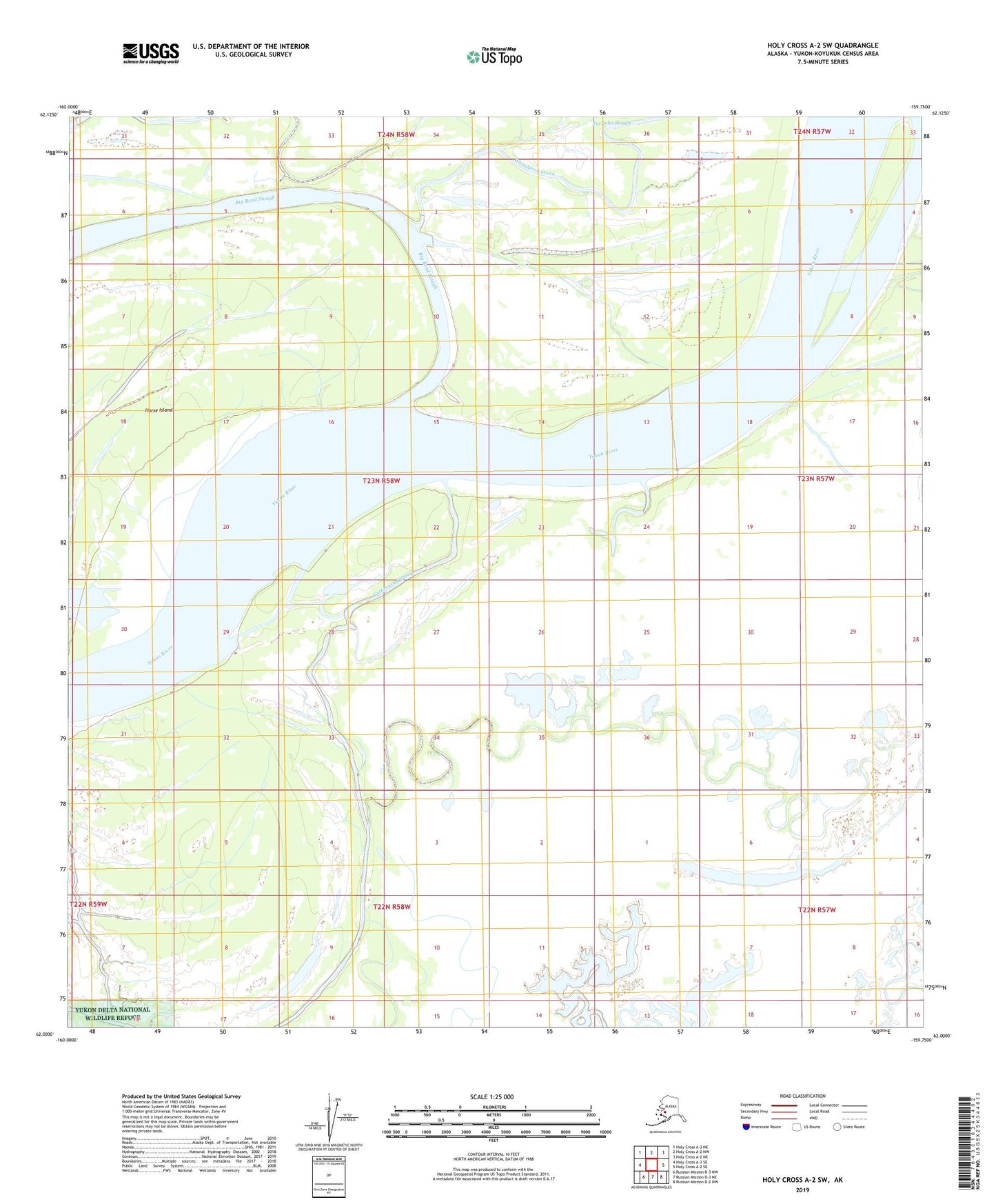 Holy Cross A-2 SW Alaska US Topo Map Image