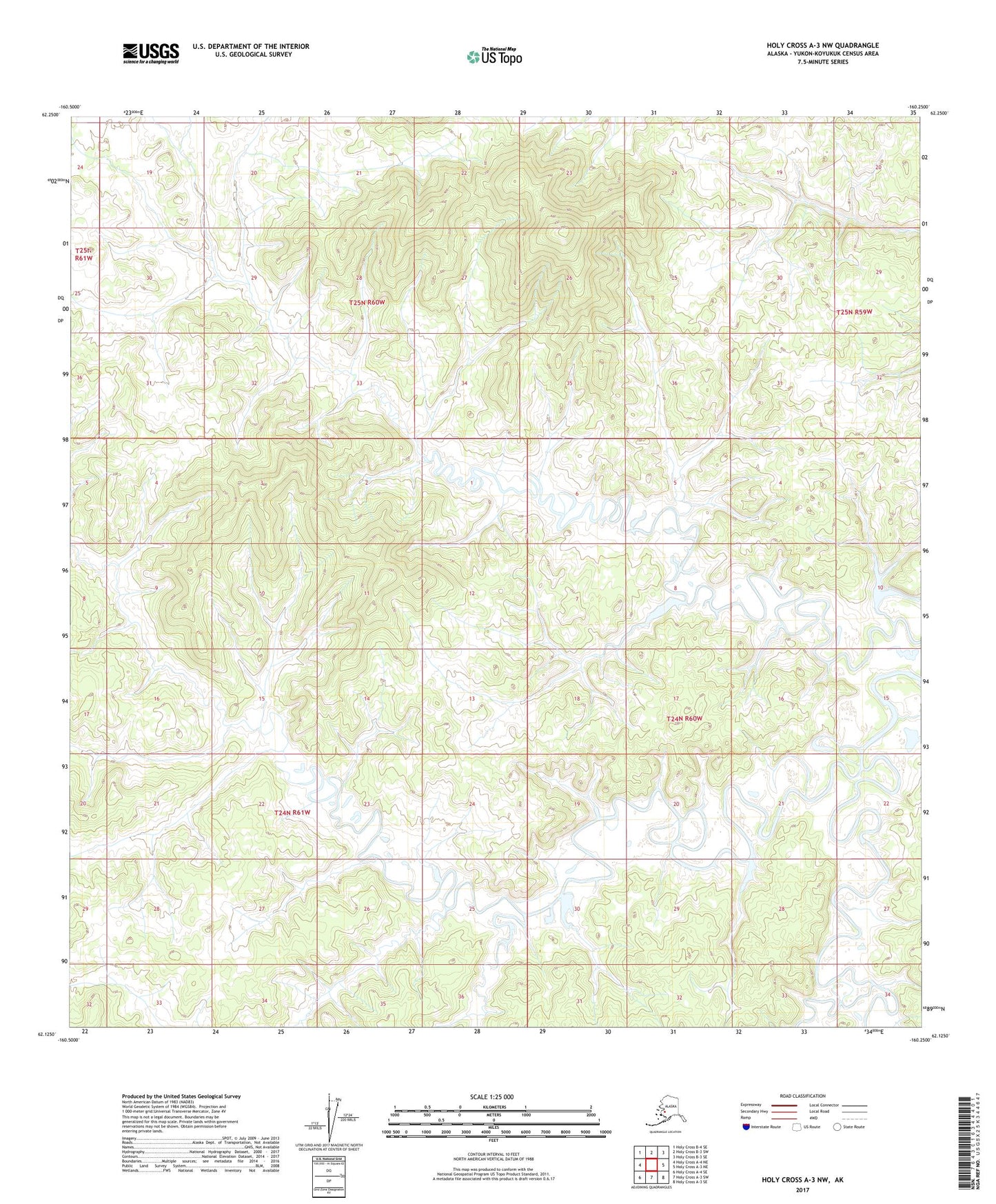Holy Cross A-3 NW Alaska US Topo Map Image