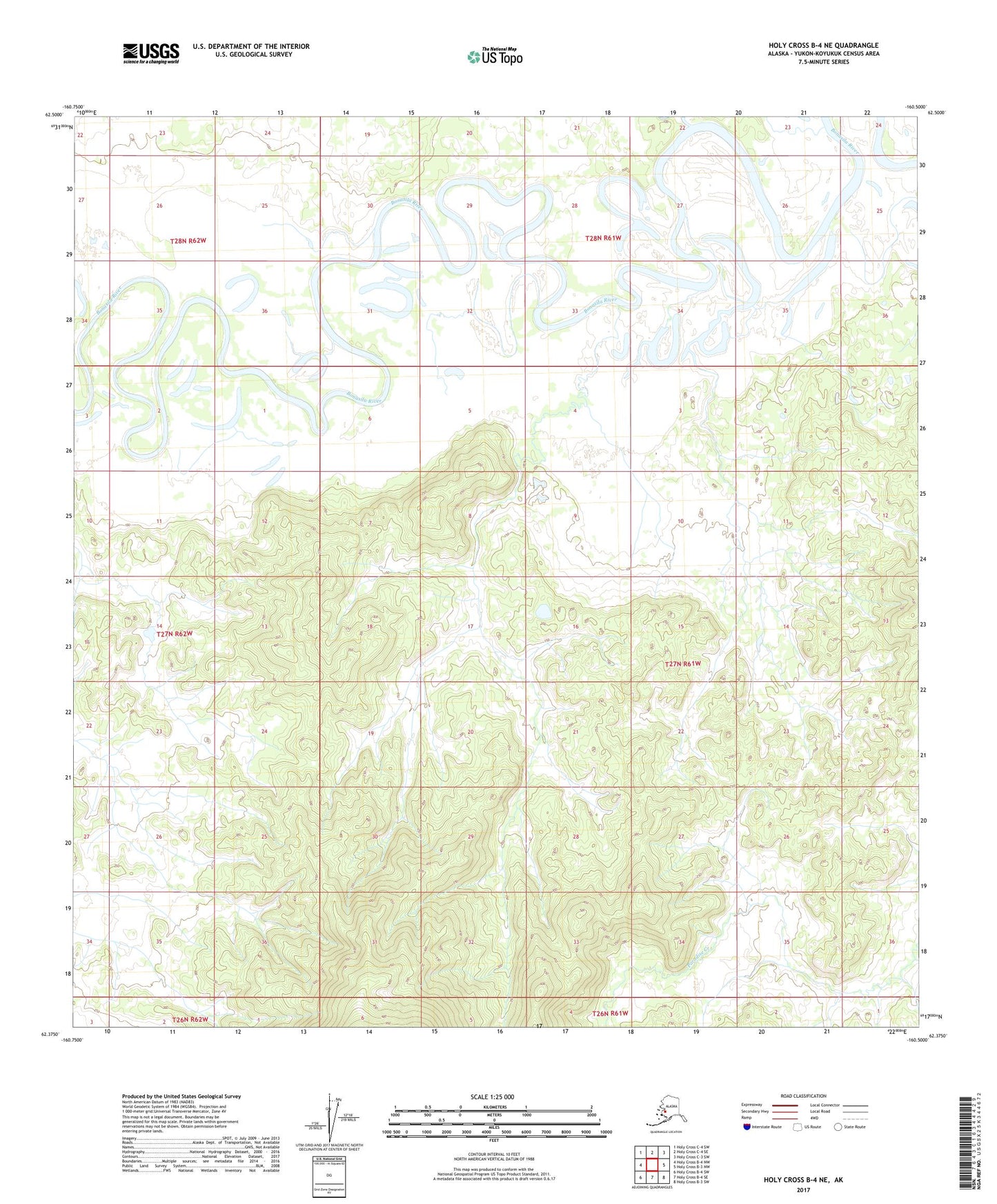 Holy Cross B-4 NE Alaska US Topo Map Image