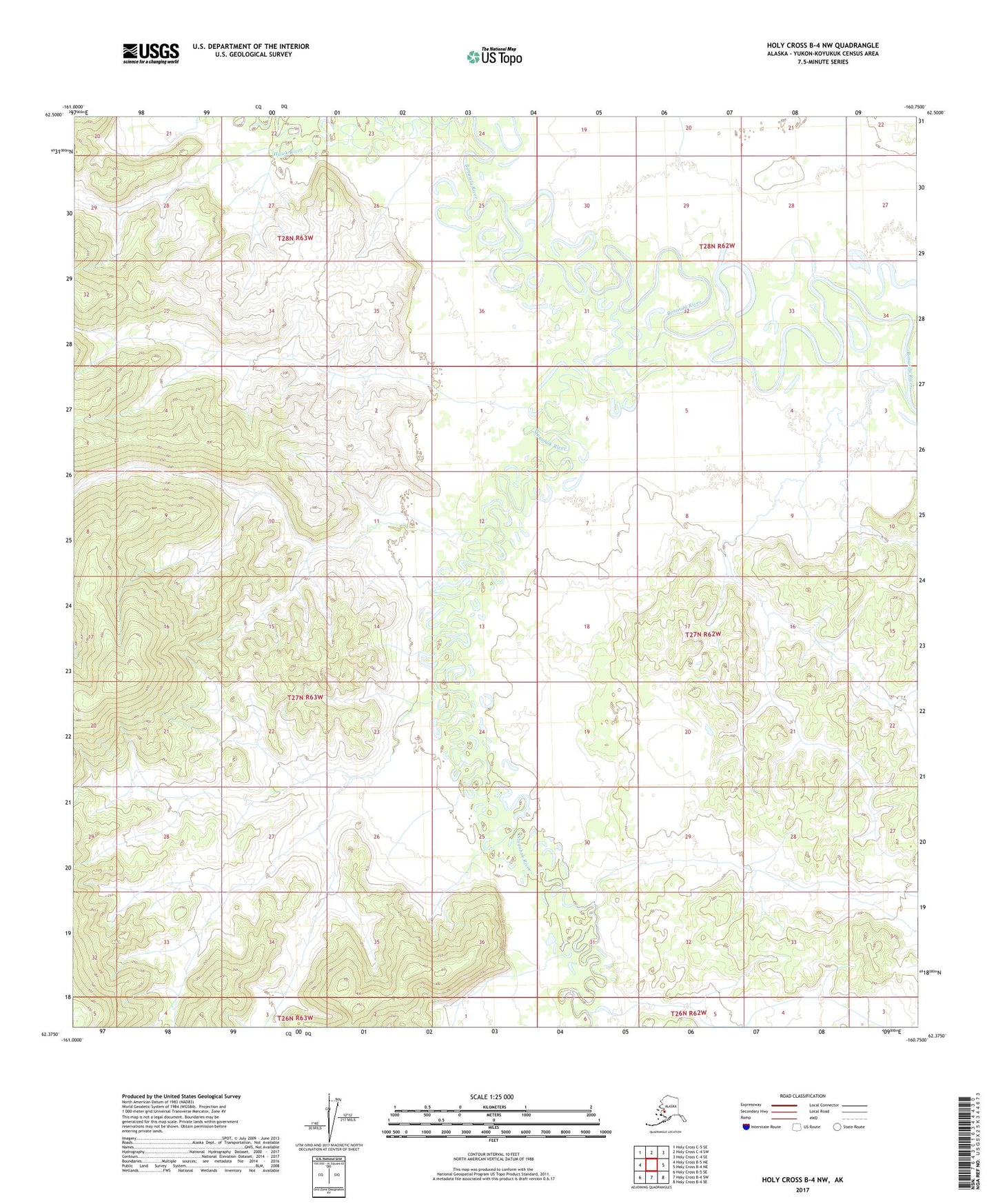 Holy Cross B-4 NW Alaska US Topo Map Image