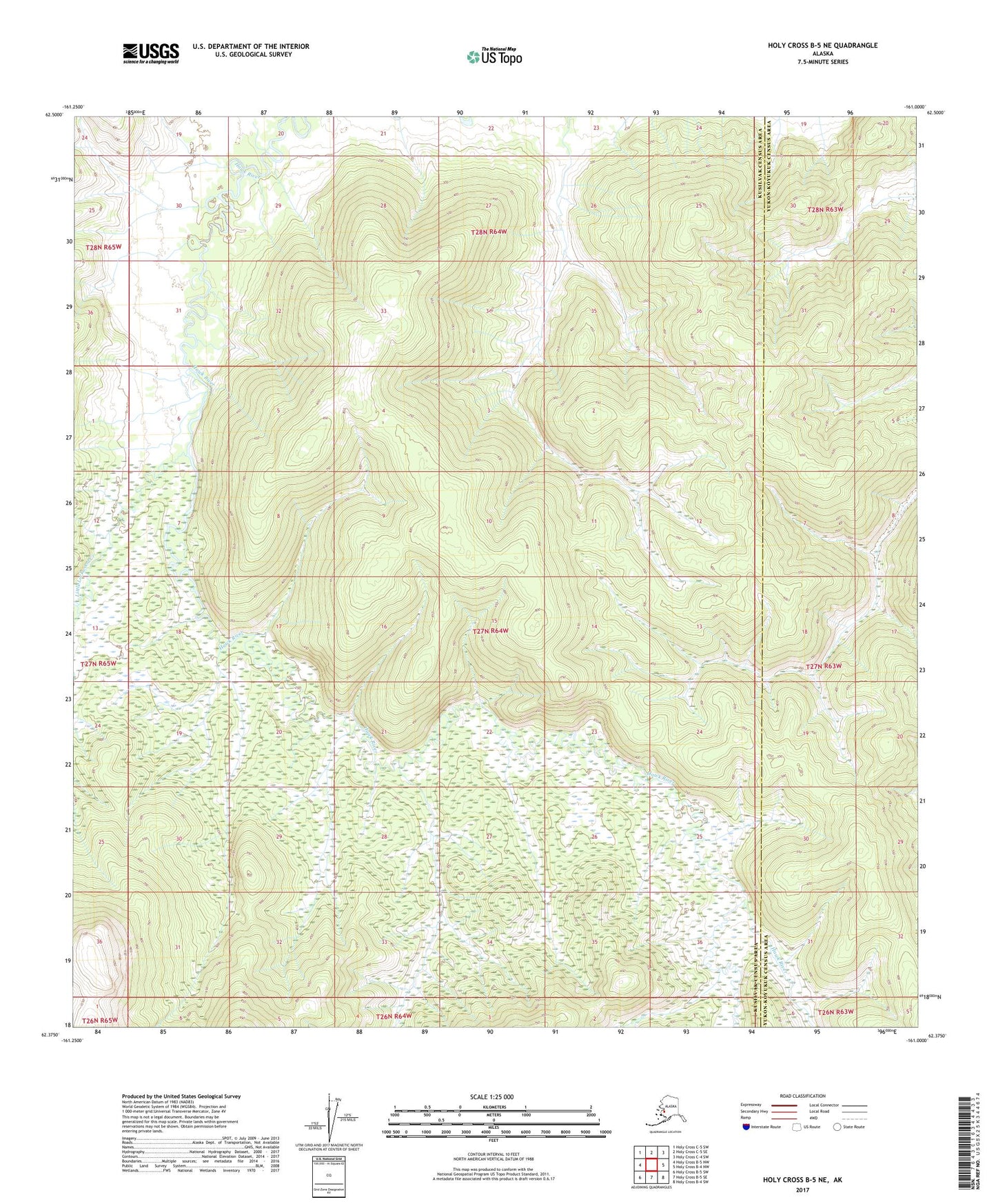 Holy Cross B-5 NE Alaska US Topo Map Image