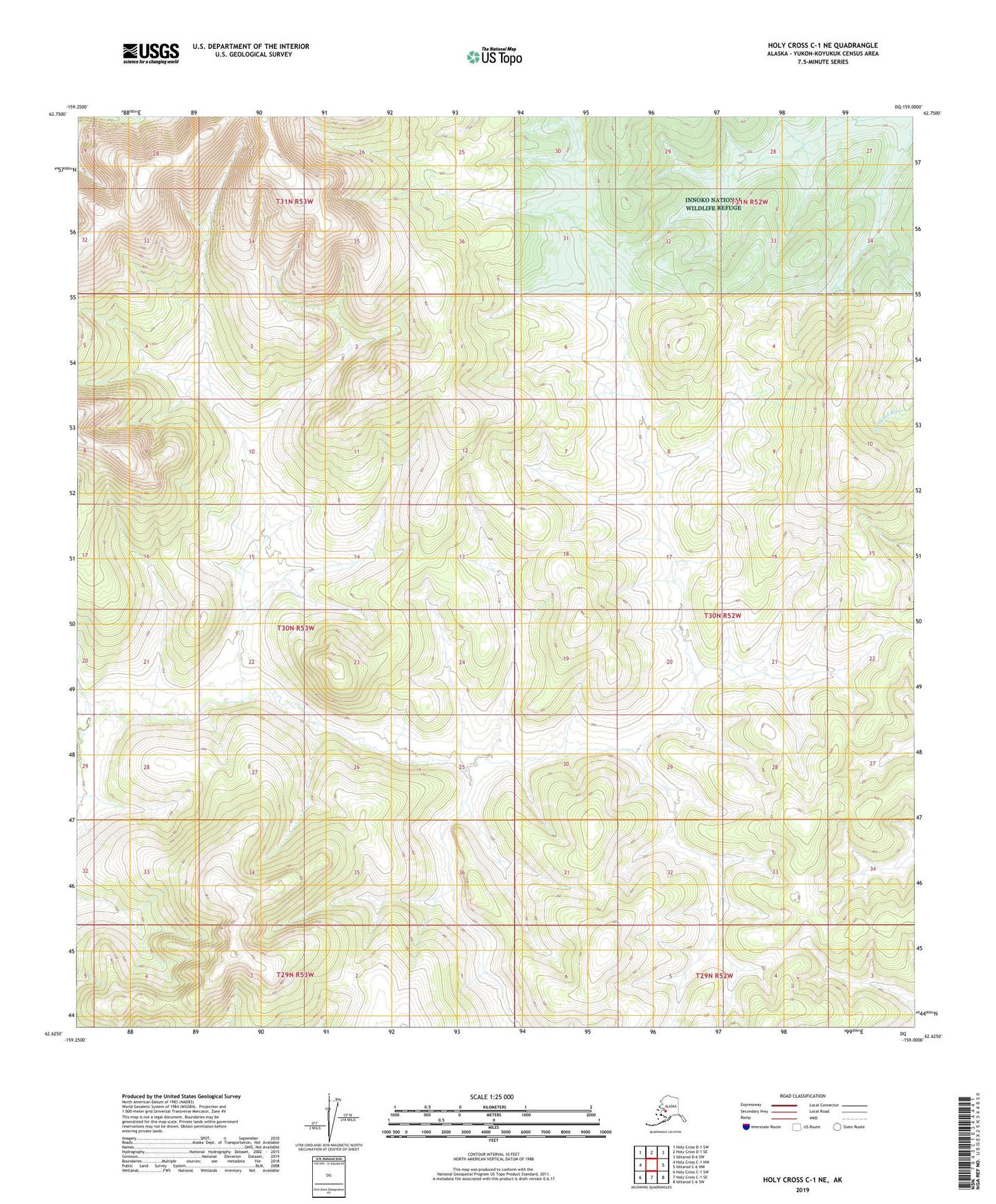 Holy Cross C-1 NE Alaska US Topo Map Image