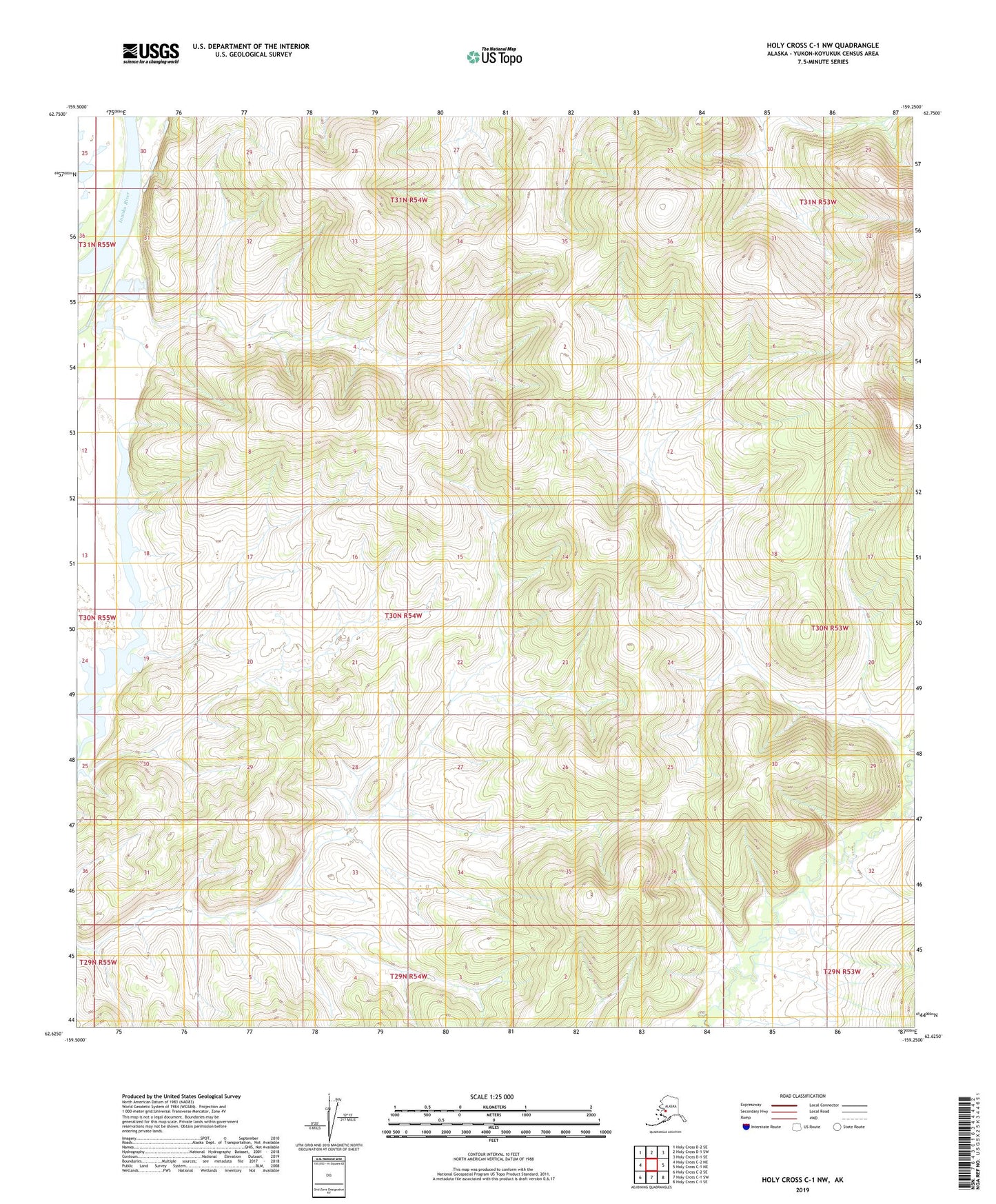 Holy Cross C-1 NW Alaska US Topo Map Image
