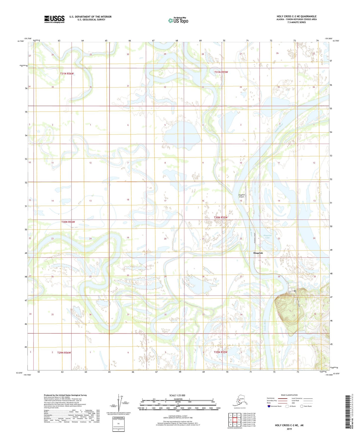 Holy Cross C-2 NE Alaska US Topo Map Image