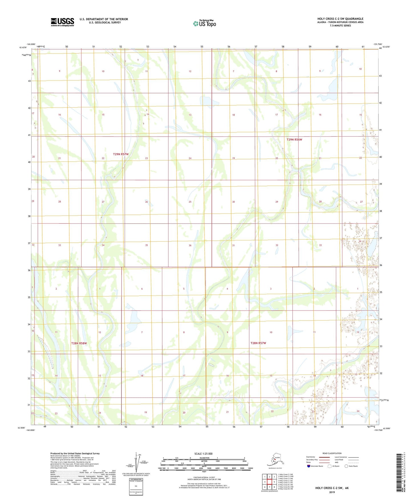 Holy Cross C-2 SW Alaska US Topo Map Image