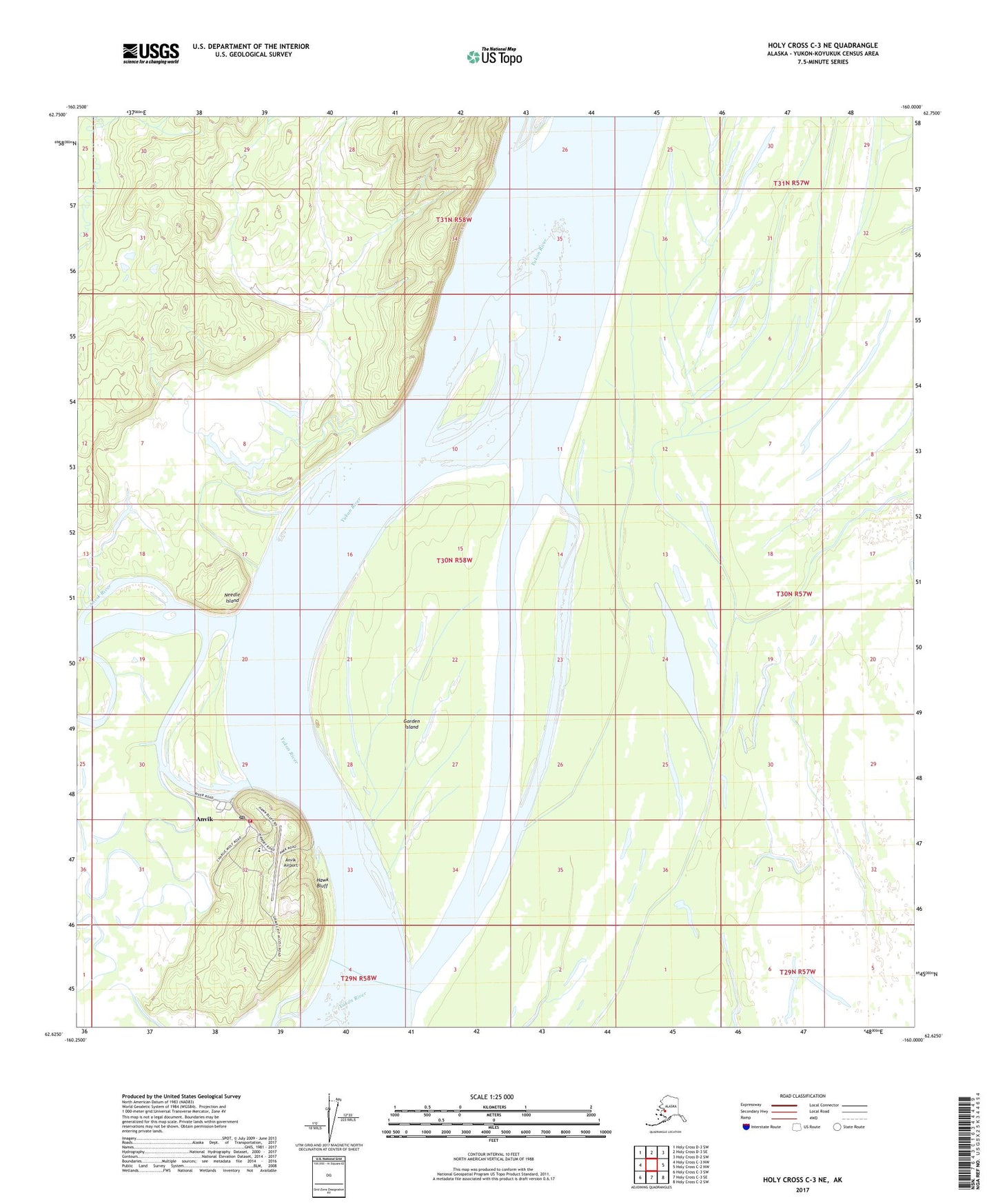 Holy Cross C-3 NE Alaska US Topo Map Image