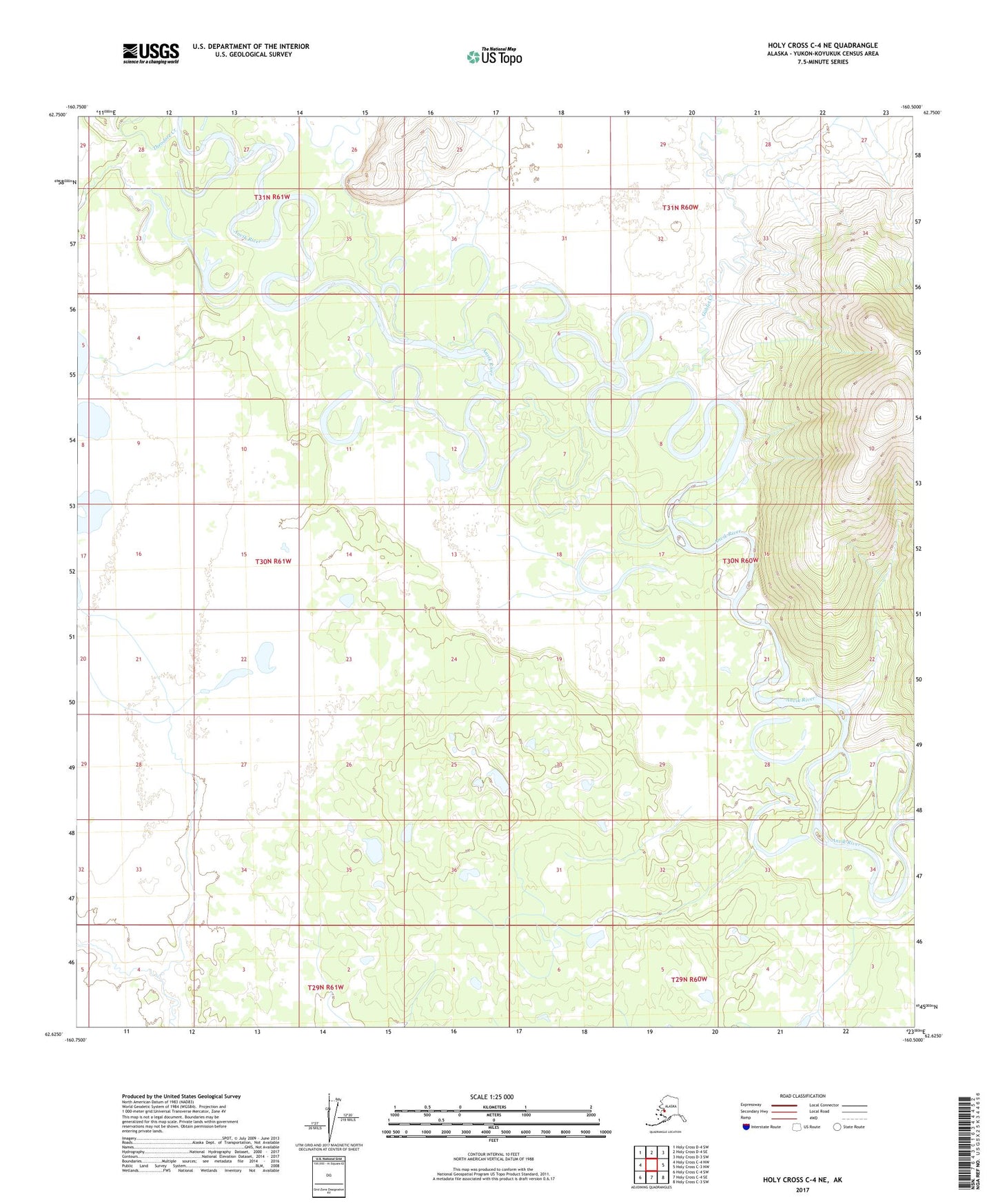 Holy Cross C-4 NE Alaska US Topo Map Image