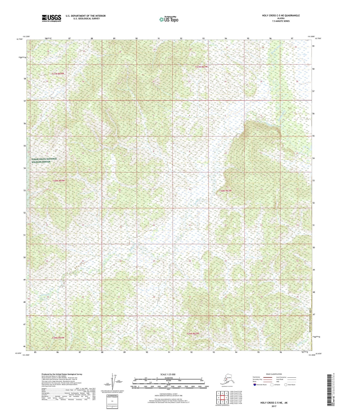 Holy Cross C-5 NE Alaska US Topo Map Image