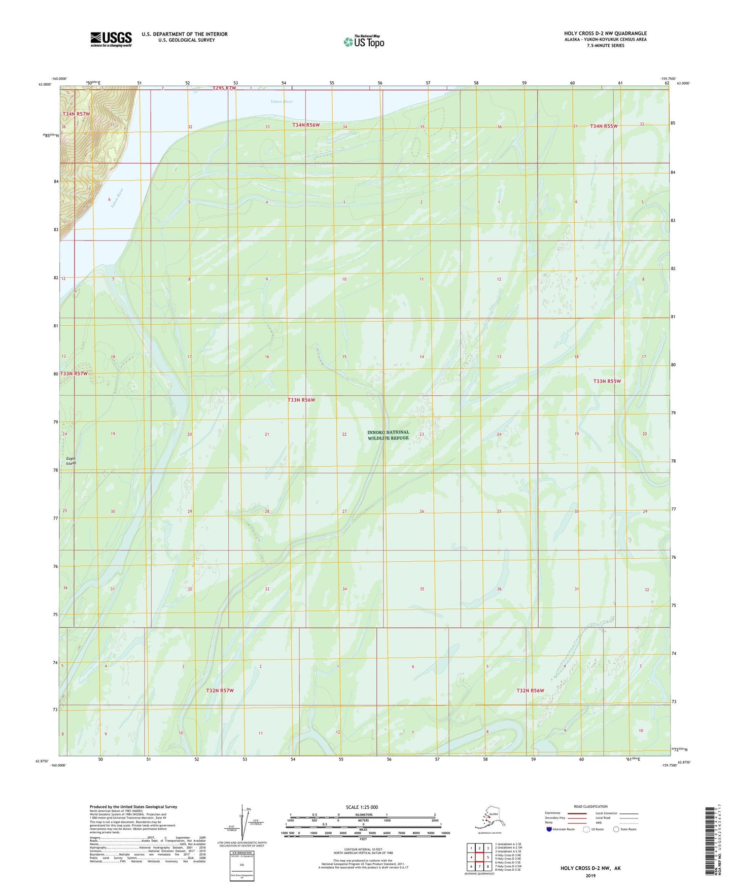 Holy Cross D-2 NW Alaska US Topo Map Image