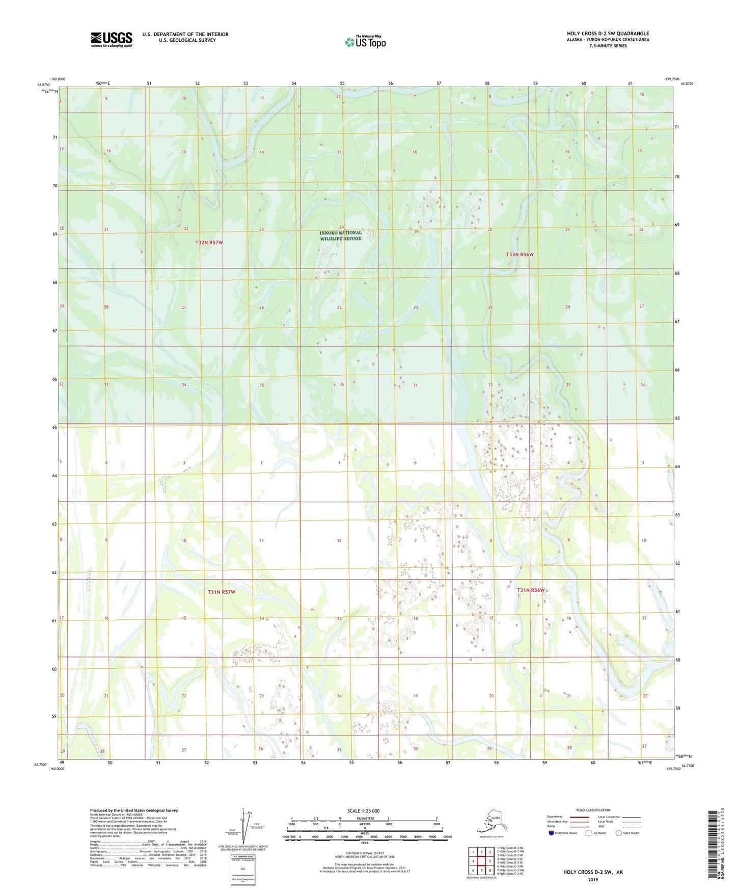 Holy Cross D-2 SW Alaska US Topo Map Image