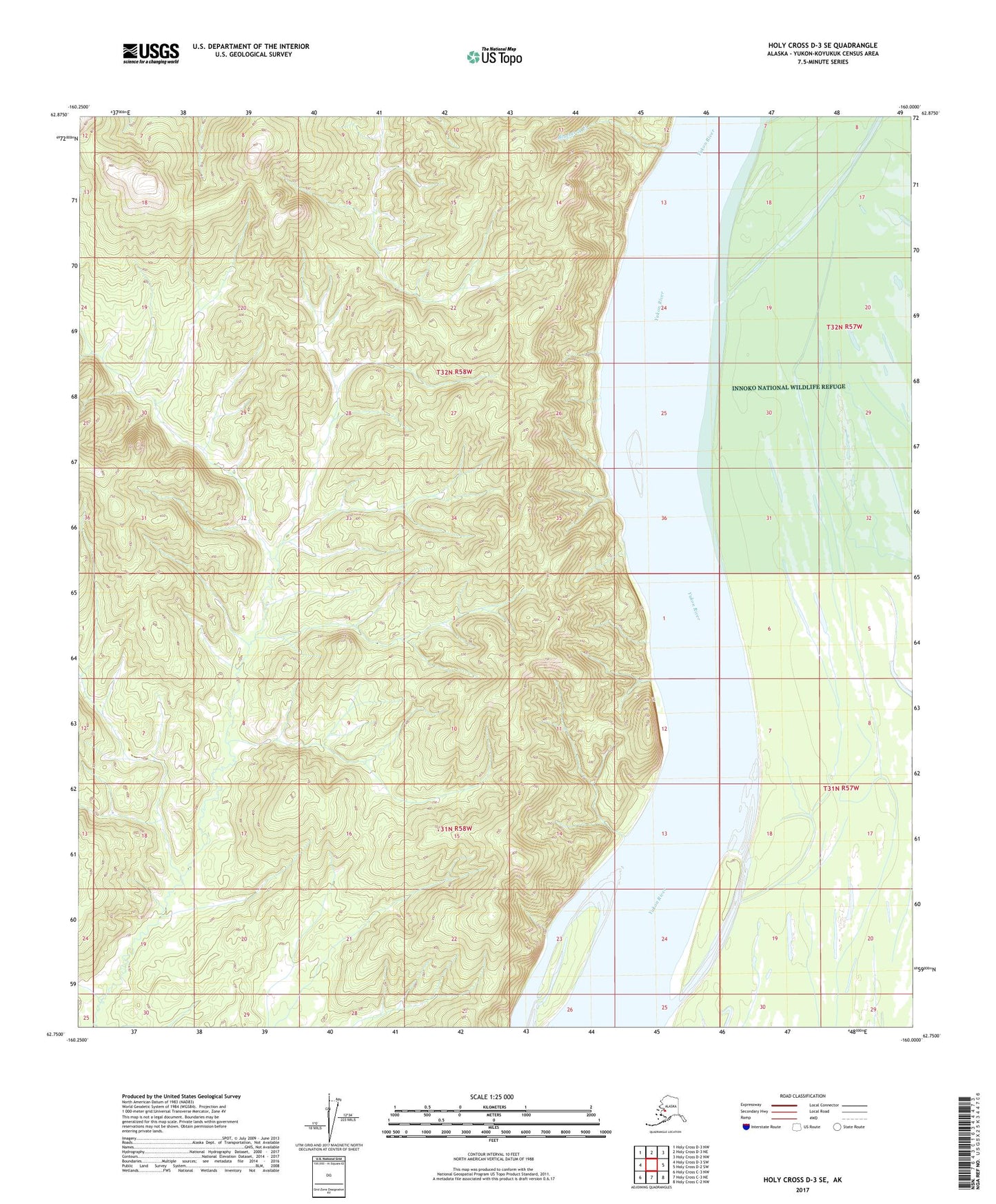 Holy Cross D-3 SE Alaska US Topo Map Image