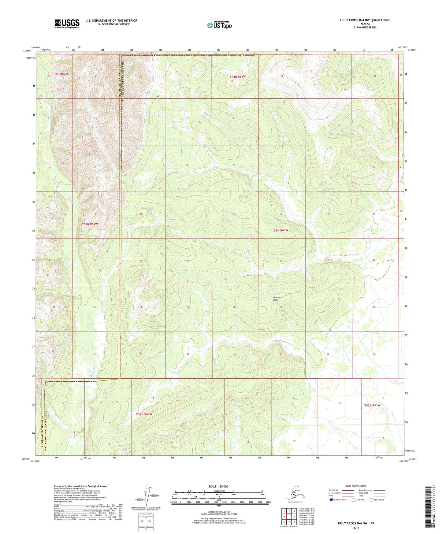 Holy Cross D-4 NW Alaska US Topo Map Image