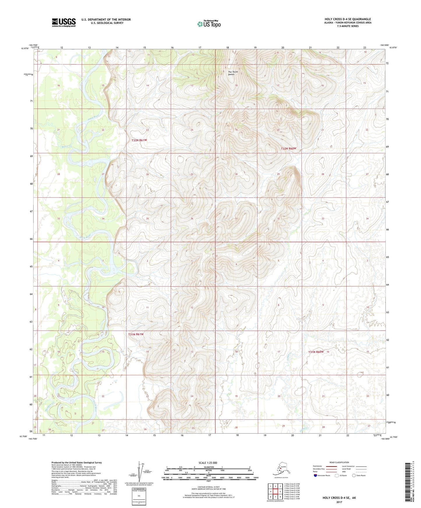 Holy Cross D-4 SE Alaska US Topo Map Image