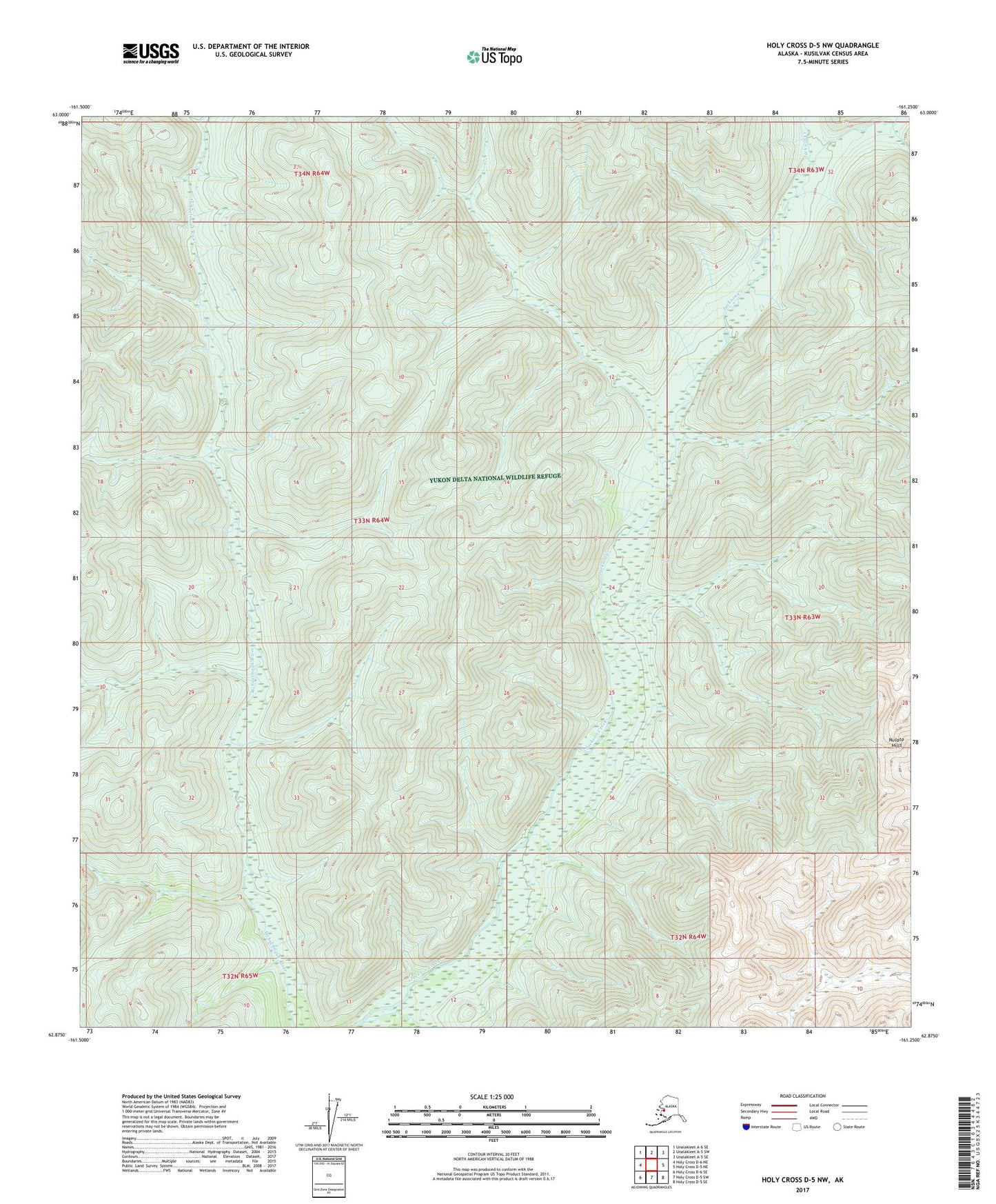 Holy Cross D-5 NW Alaska US Topo Map Image