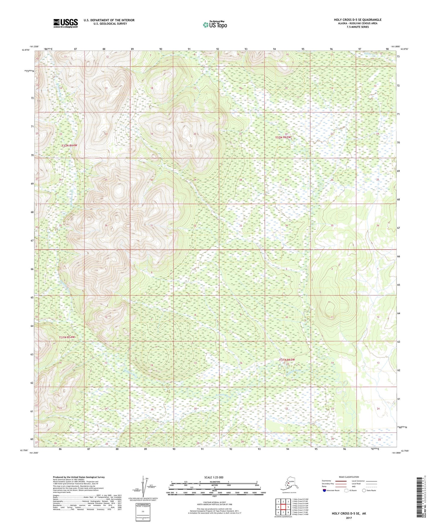 Holy Cross D-5 SE Alaska US Topo Map Image
