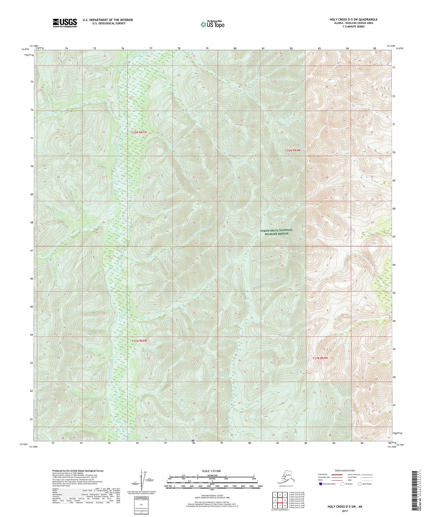 Holy Cross D-5 SW Alaska US Topo Map Image