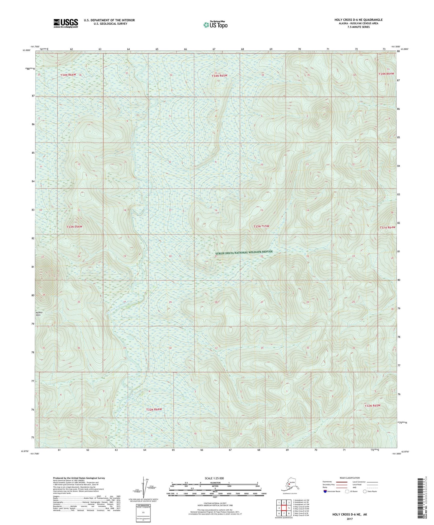 Holy Cross D-6 NE Alaska US Topo Map Image