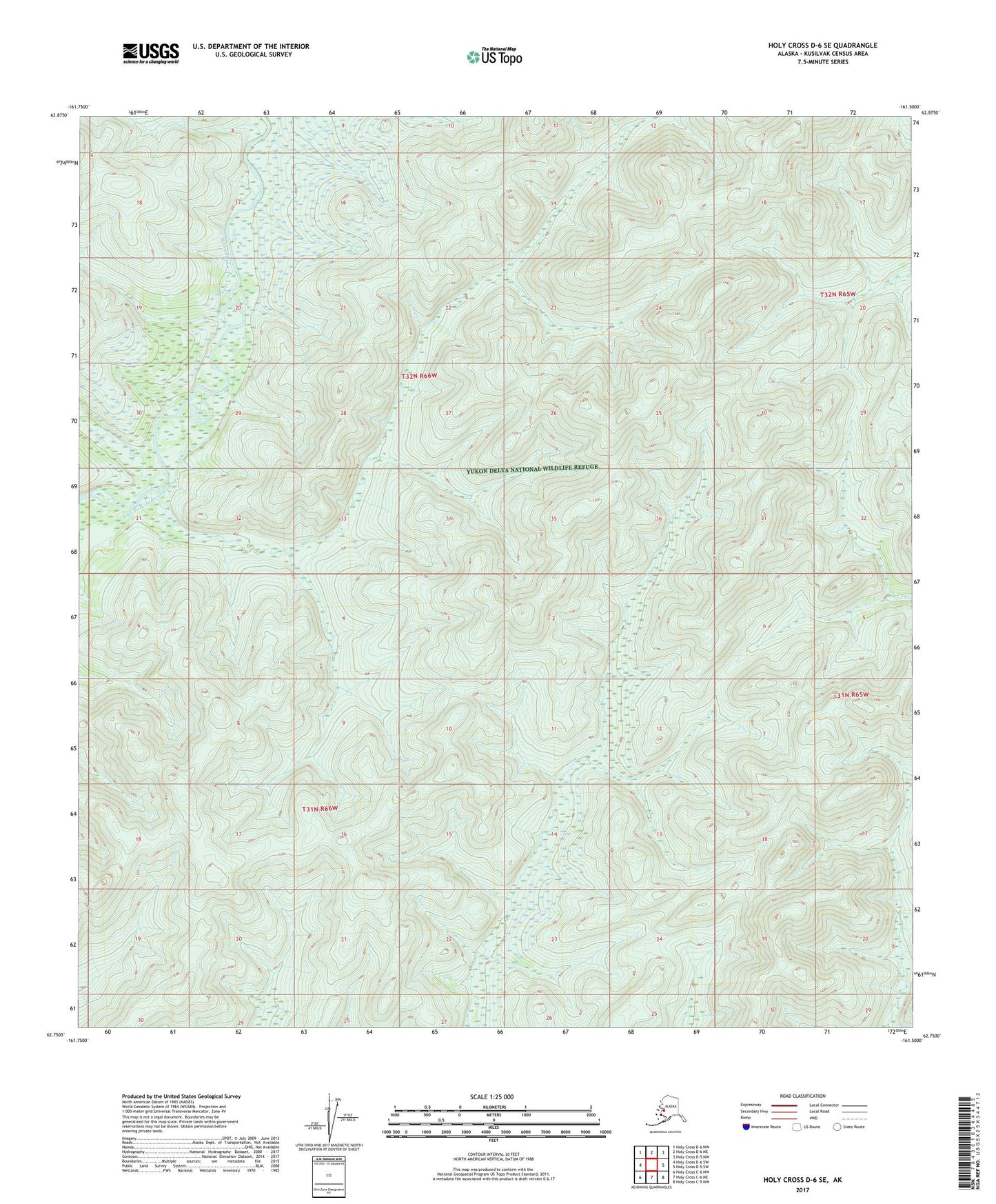 Holy Cross D-6 SE Alaska US Topo Map Image
